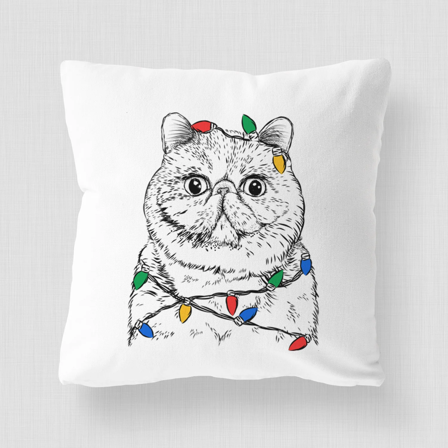 Squish the Exotic Shorthair Cat - Throw Pillow Cover - Image 3