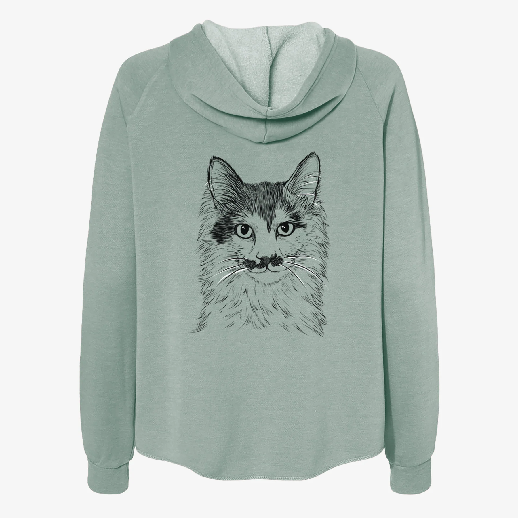 Stache the Longhaired Mustard Cat - Women's Cali Wave Zip-Up Sweatshirt - Image 4