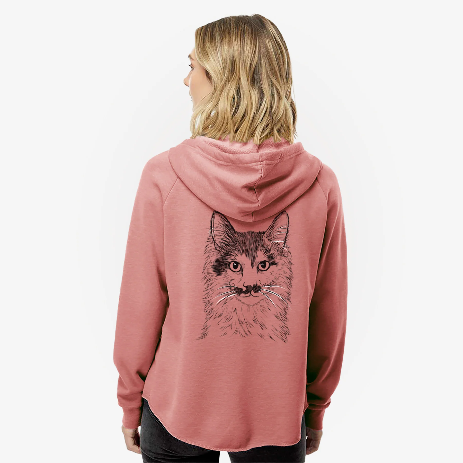 Stache the Longhaired Mustard Cat - Women's Cali Wave Zip-Up Sweatshirt - Image 5