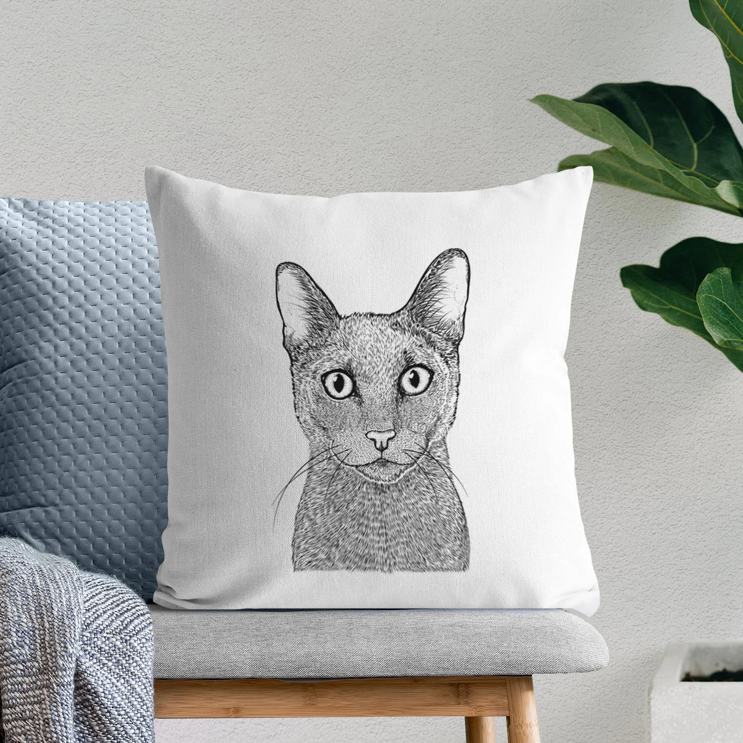 Stanley the Russian Blue Cat - Throw Pillow Cover - Image 6