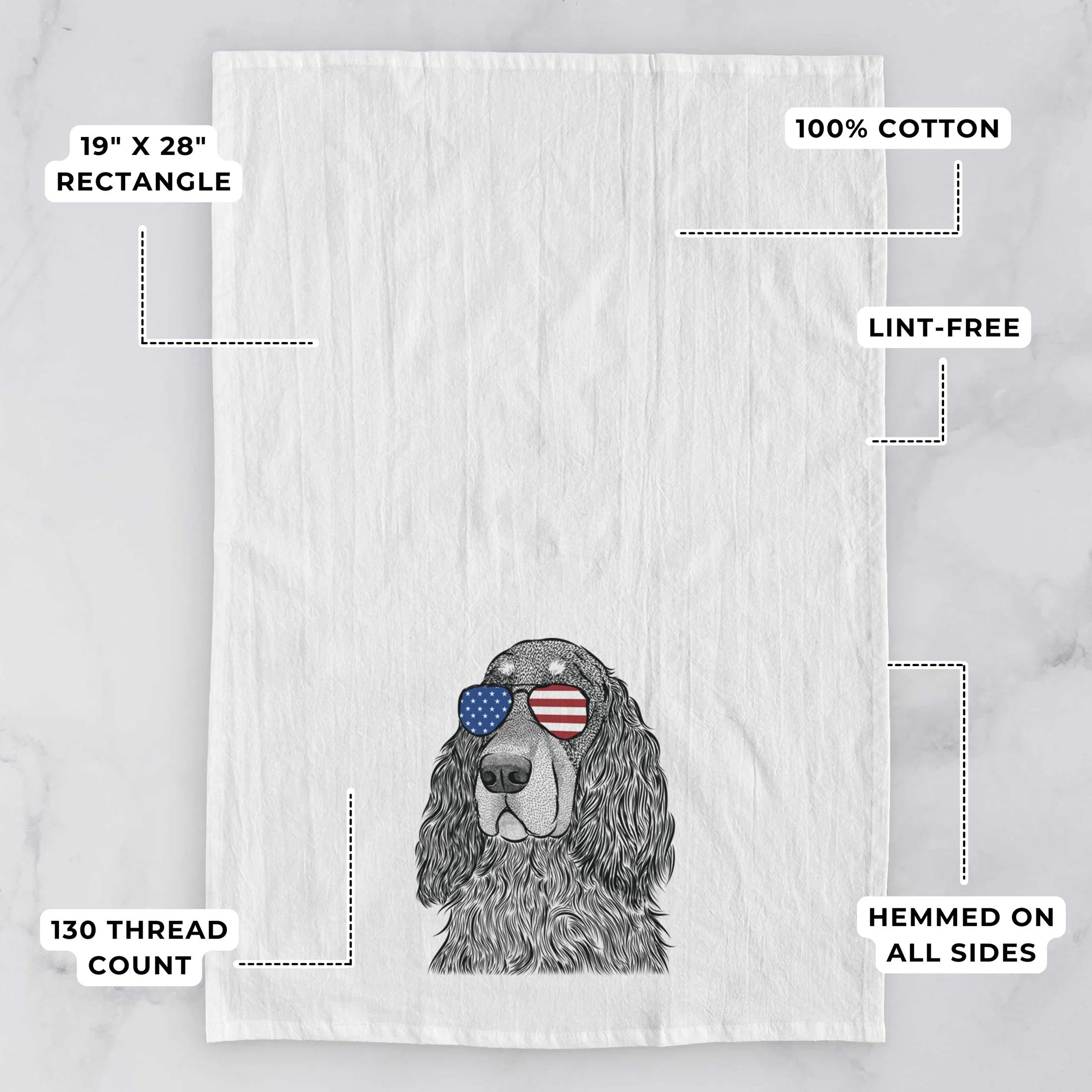 Stormy the Gordon Setter Tea Towel - Image 3