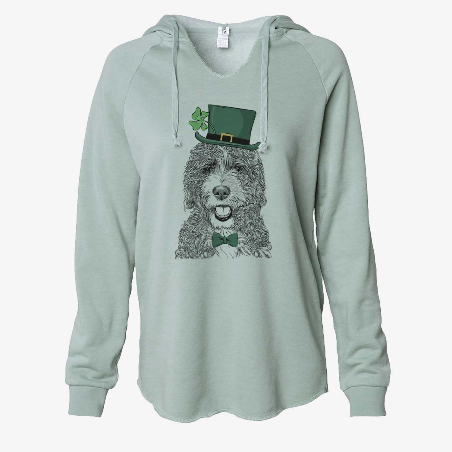 St. Patrick's Bash the Bernedoodle - Cali Wave Hooded Sweatshirt - Image 6