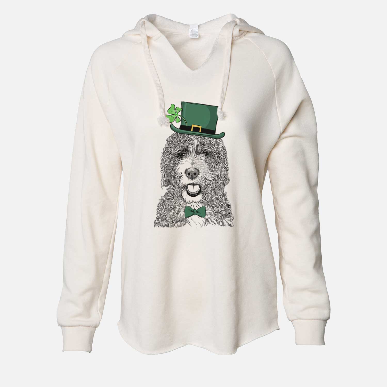 St. Patrick's Bash the Bernedoodle - Cali Wave Hooded Sweatshirt - Image 7