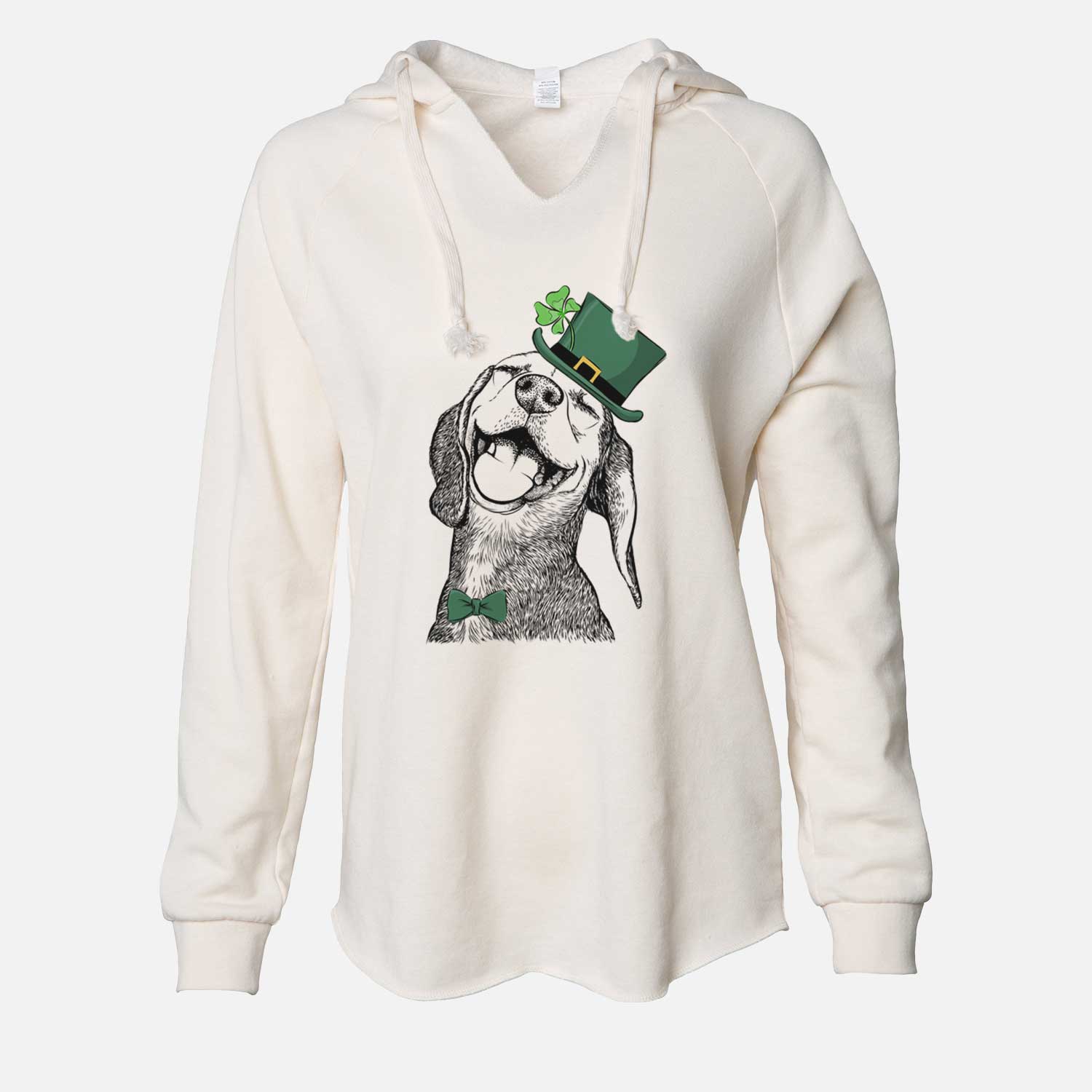 St. Patrick's Belle the Hound Mix - Cali Wave Hooded Sweatshirt - Image 7