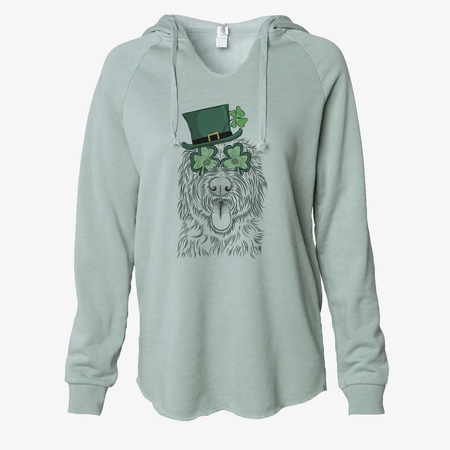 St. Patrick's Bennett the Doodle - Cali Wave Hooded Sweatshirt - Image 6