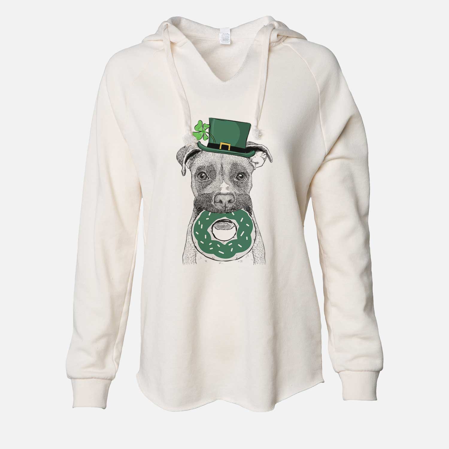 St. Patrick's Bo the Boxer - Cali Wave Hooded Sweatshirt - Image 7
