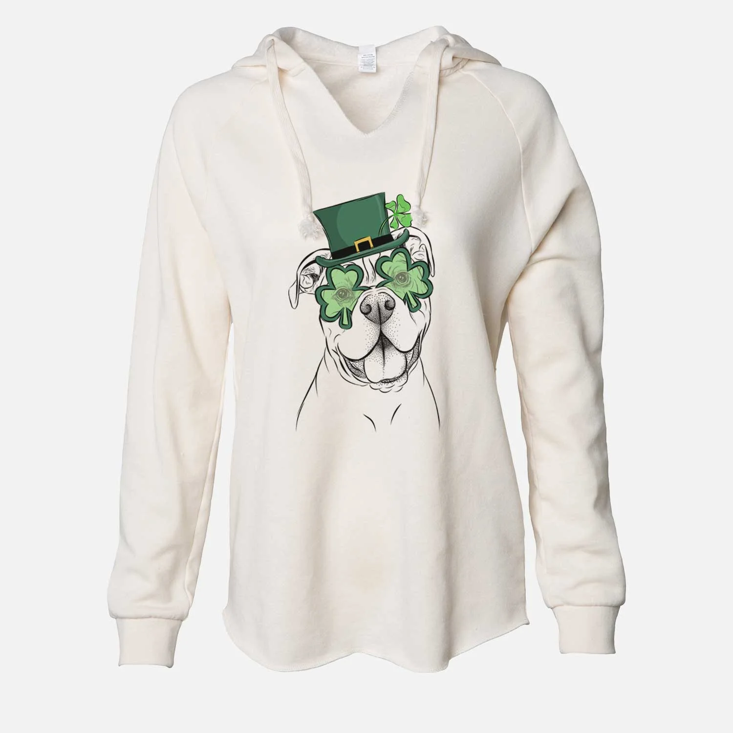 St. Patrick's Bravo the Bulldog Mix - Cali Wave Hooded Sweatshirt - Image 7