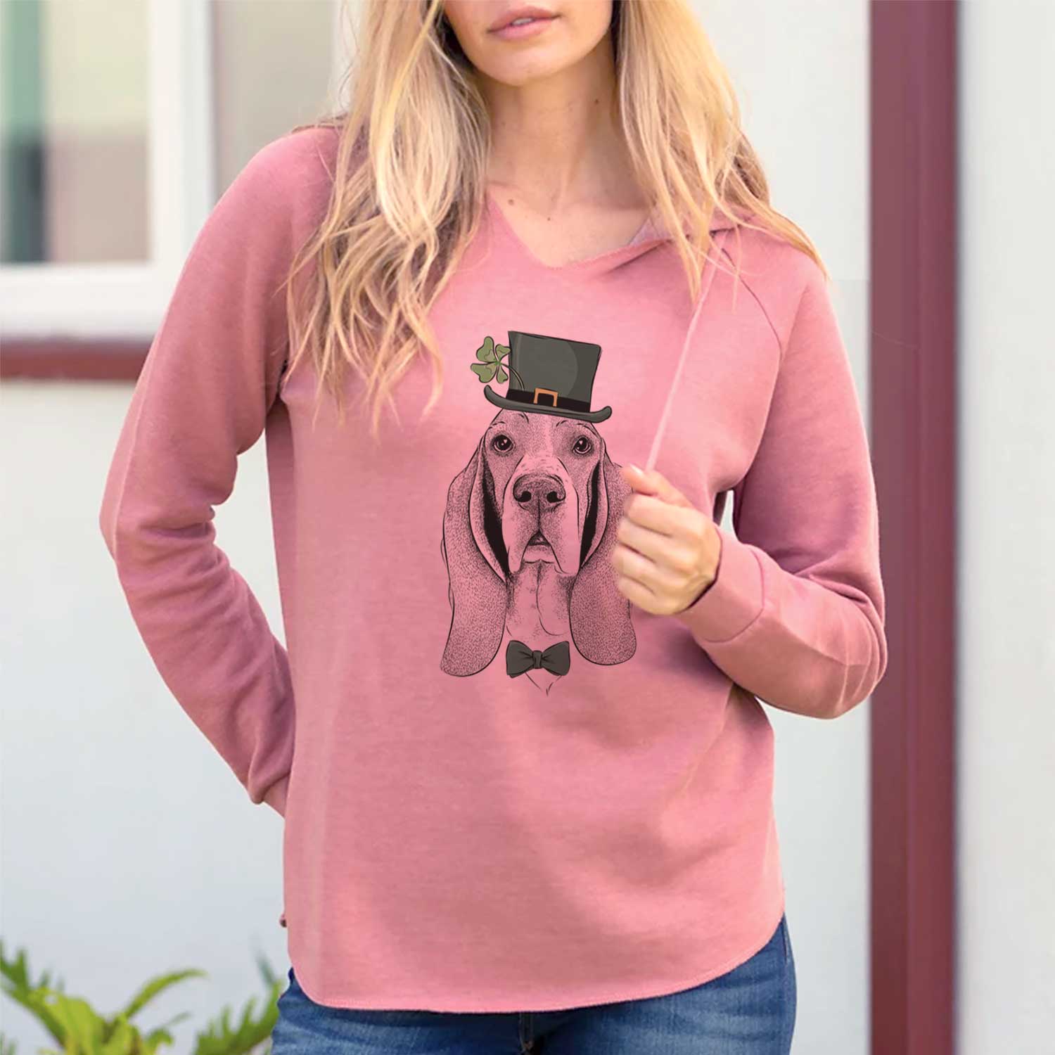 St. Patrick's Buckley the Basset Hound - Cali Wave Hooded Sweatshirt