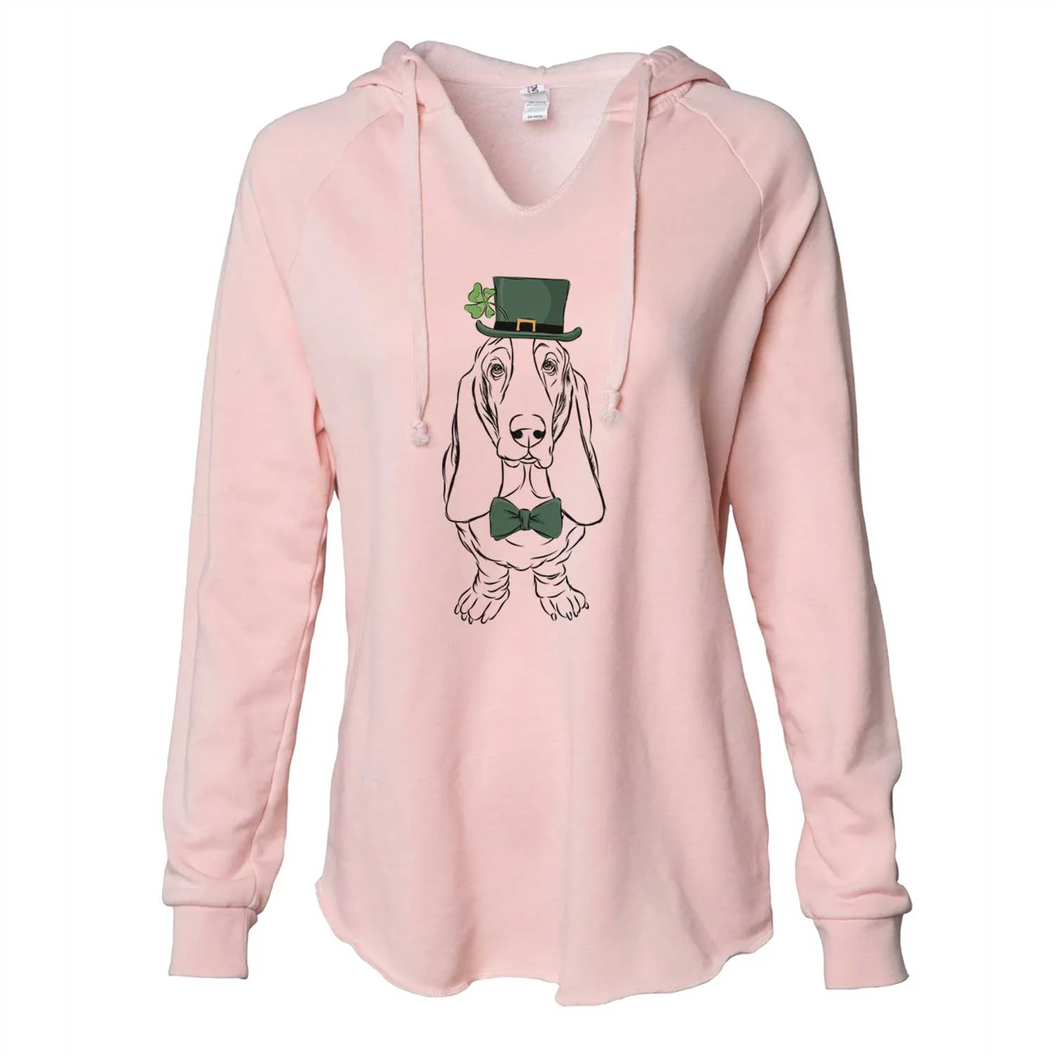 St. Patrick's Charlie the Basset Hound - Cali Wave Hooded Sweatshirt - Image 4