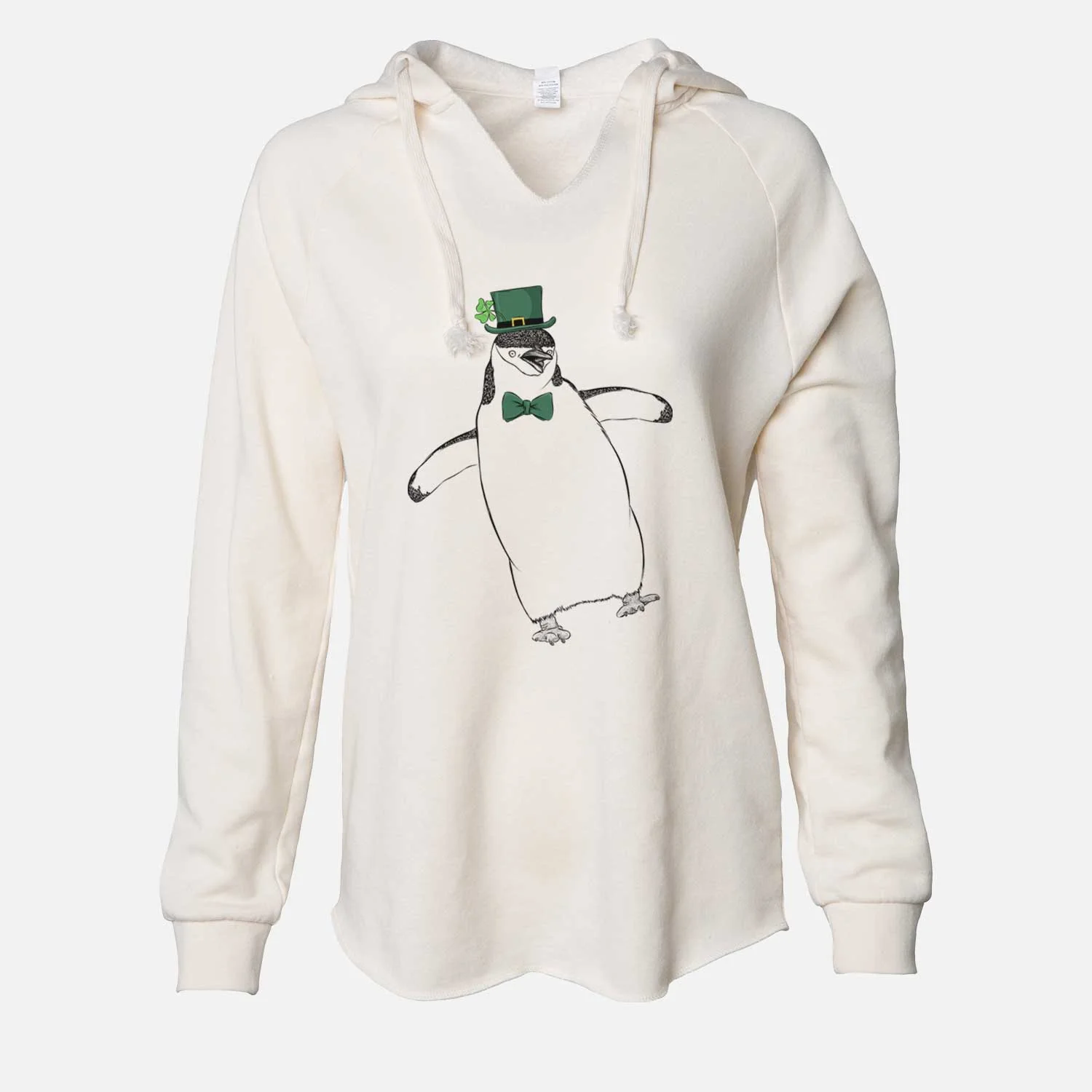 St. Patrick's Chive the Chinstrap Penguin - Cali Wave Hooded Sweatshirt - Image 7