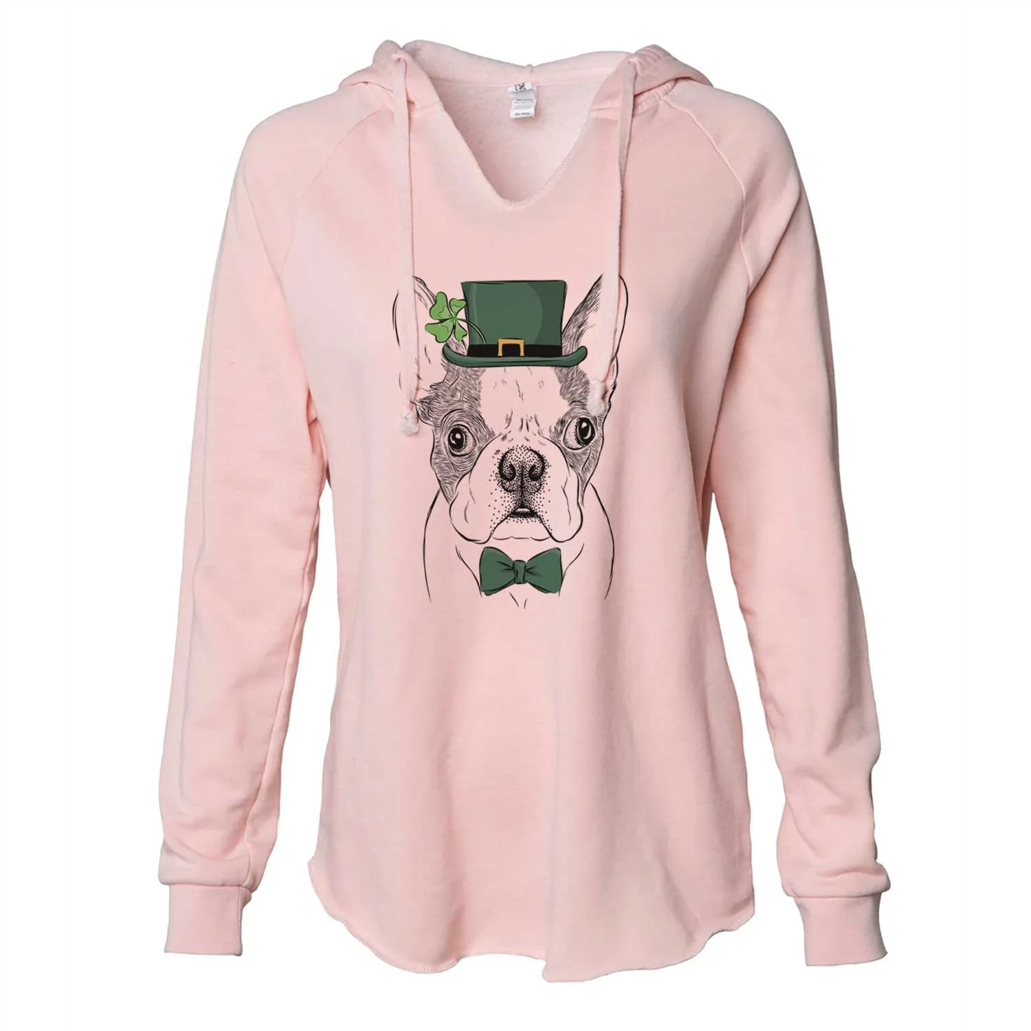St. Patrick's Chocolate Chip the Boston Terrier - Cali Wave Hooded Sweatshirt - Image 4
