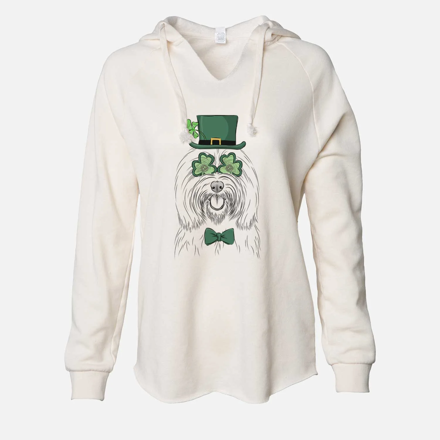 St. Patrick's Claude the Coton de Tulear - Cali Wave Hooded Sweatshirt - Image 7