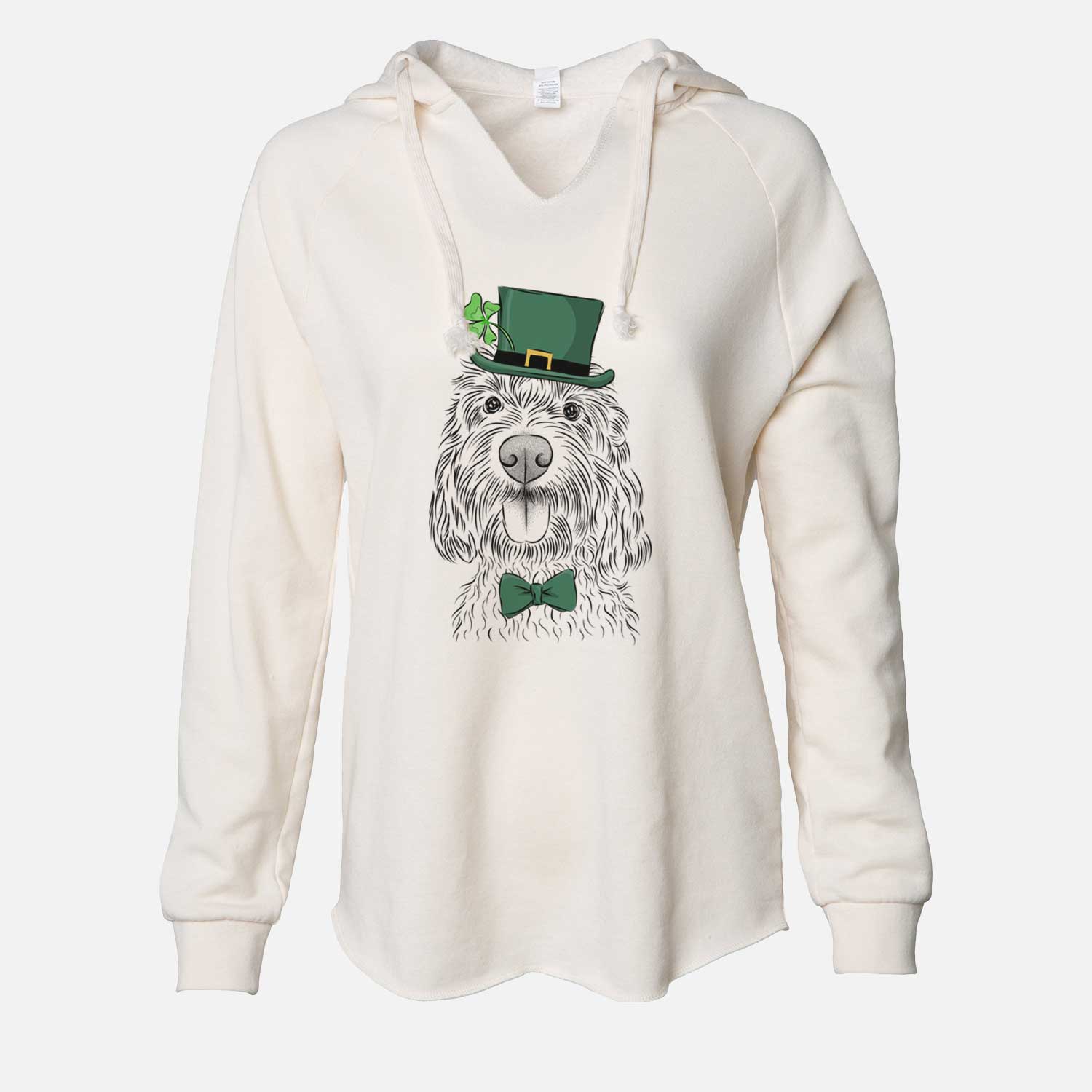 St. Patrick's Clover the Cockapoo - Cali Wave Hooded Sweatshirt - Image 7