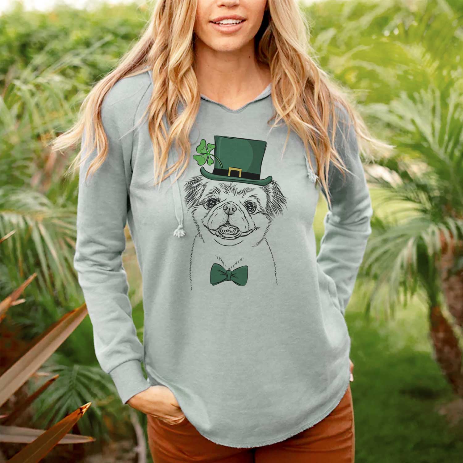 St. Patrick's Danny the Pekingese - Cali Wave Hooded Sweatshirt - Image 2