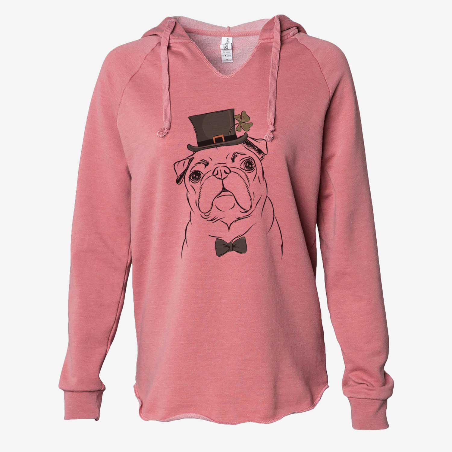 St. Patrick's Darling Chloe the Pug - Cali Wave Hooded Sweatshirt - Image 5