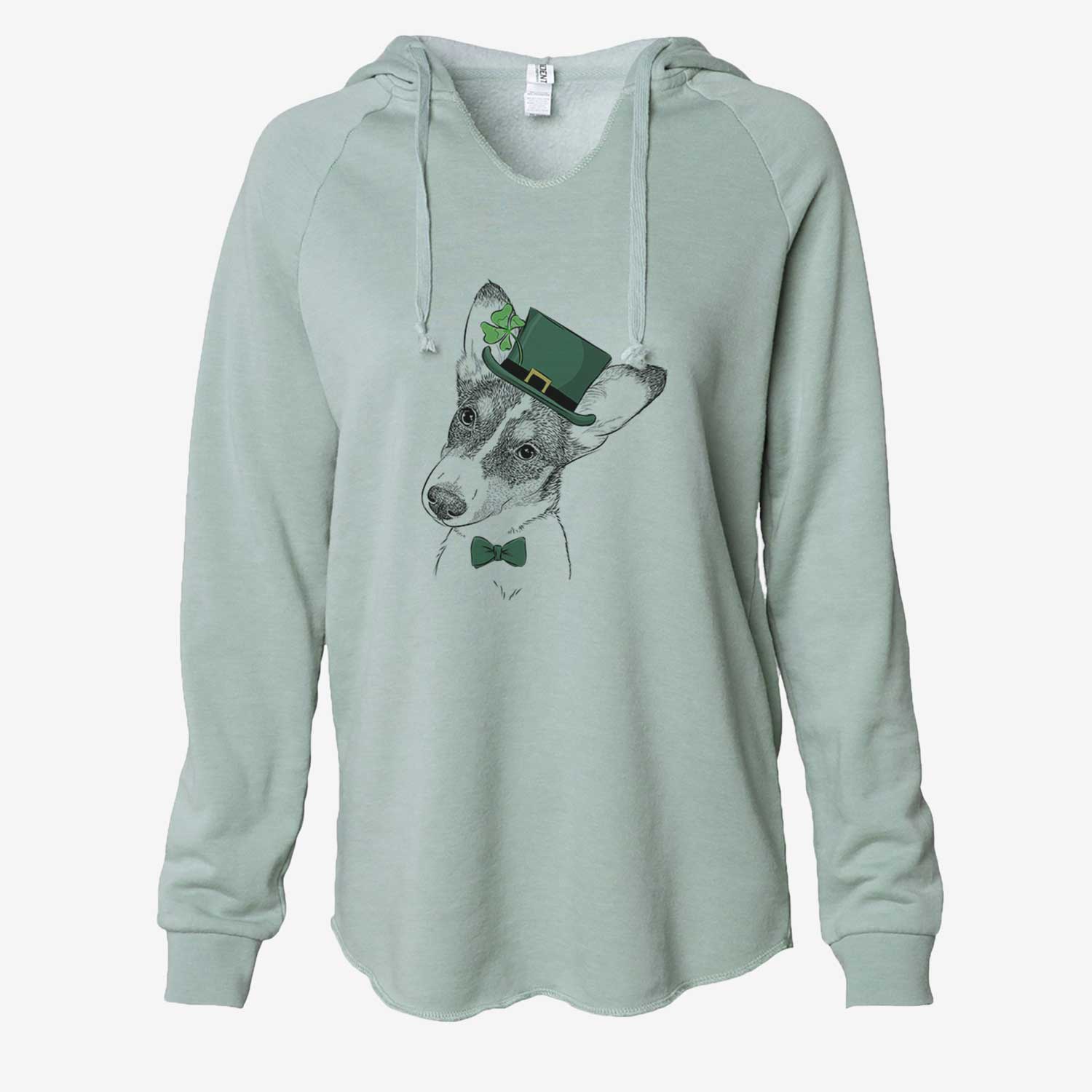 St. Patrick's Dexter the Corgi - Cali Wave Hooded Sweatshirt - Image 6