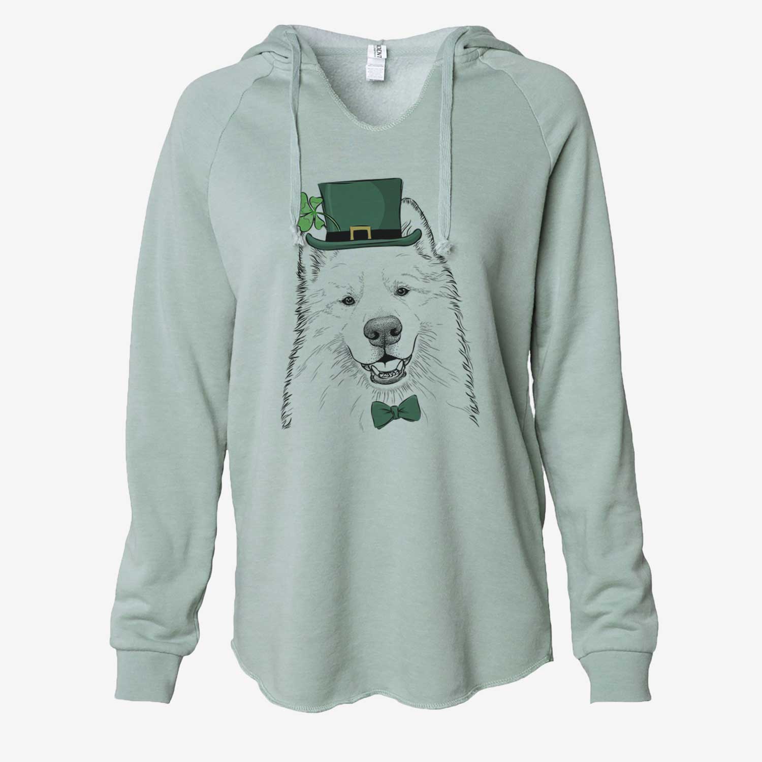 St. Patrick's Foster the Samoyed - Cali Wave Hooded Sweatshirt - Image 6