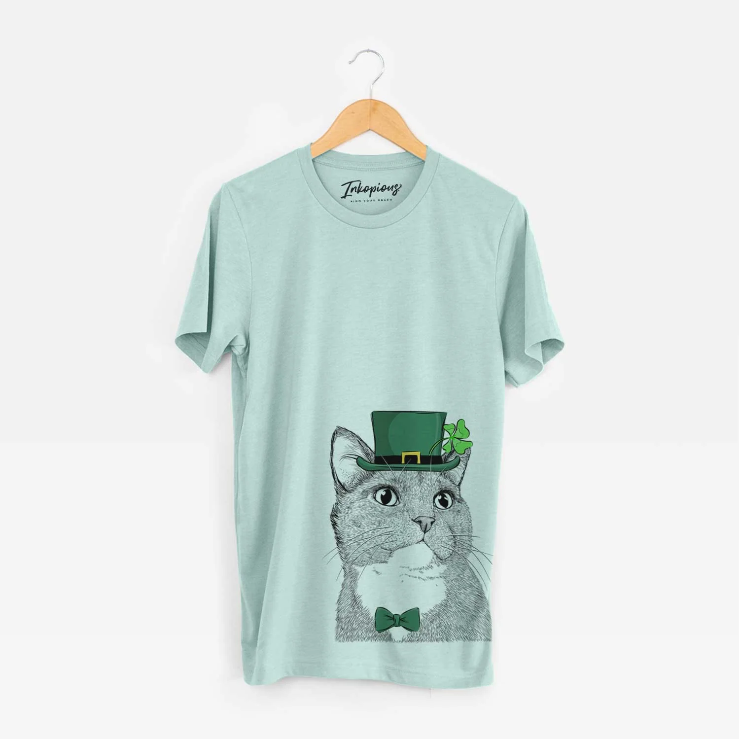 St. Patrick's Gizmo the Grey Cat - Unisex Crewneck - Image 4