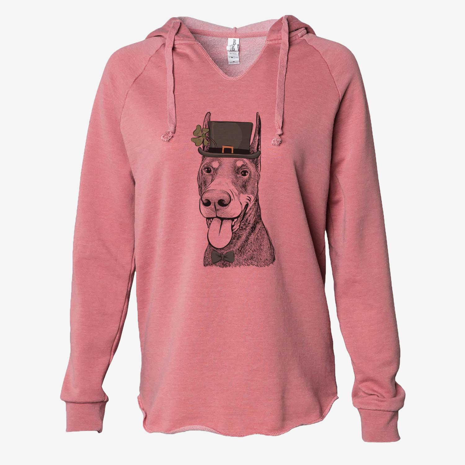 St. Patrick's Happy Sunny the Doberman Pinscher - Cali Wave Hooded Sweatshirt - Image 5