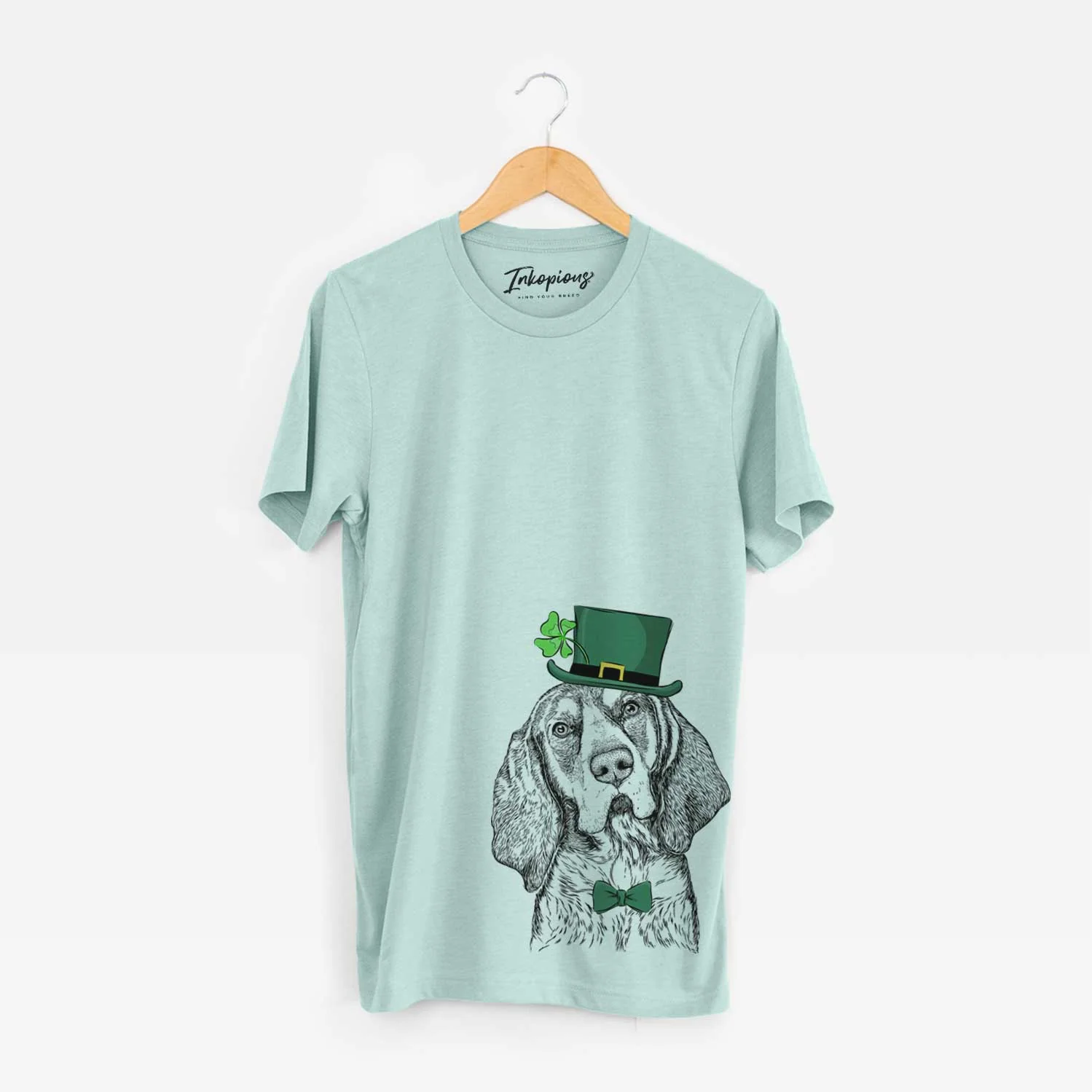 St. Patrick's Huck the Bluetick Coonhound - Unisex Crewneck - Image 4