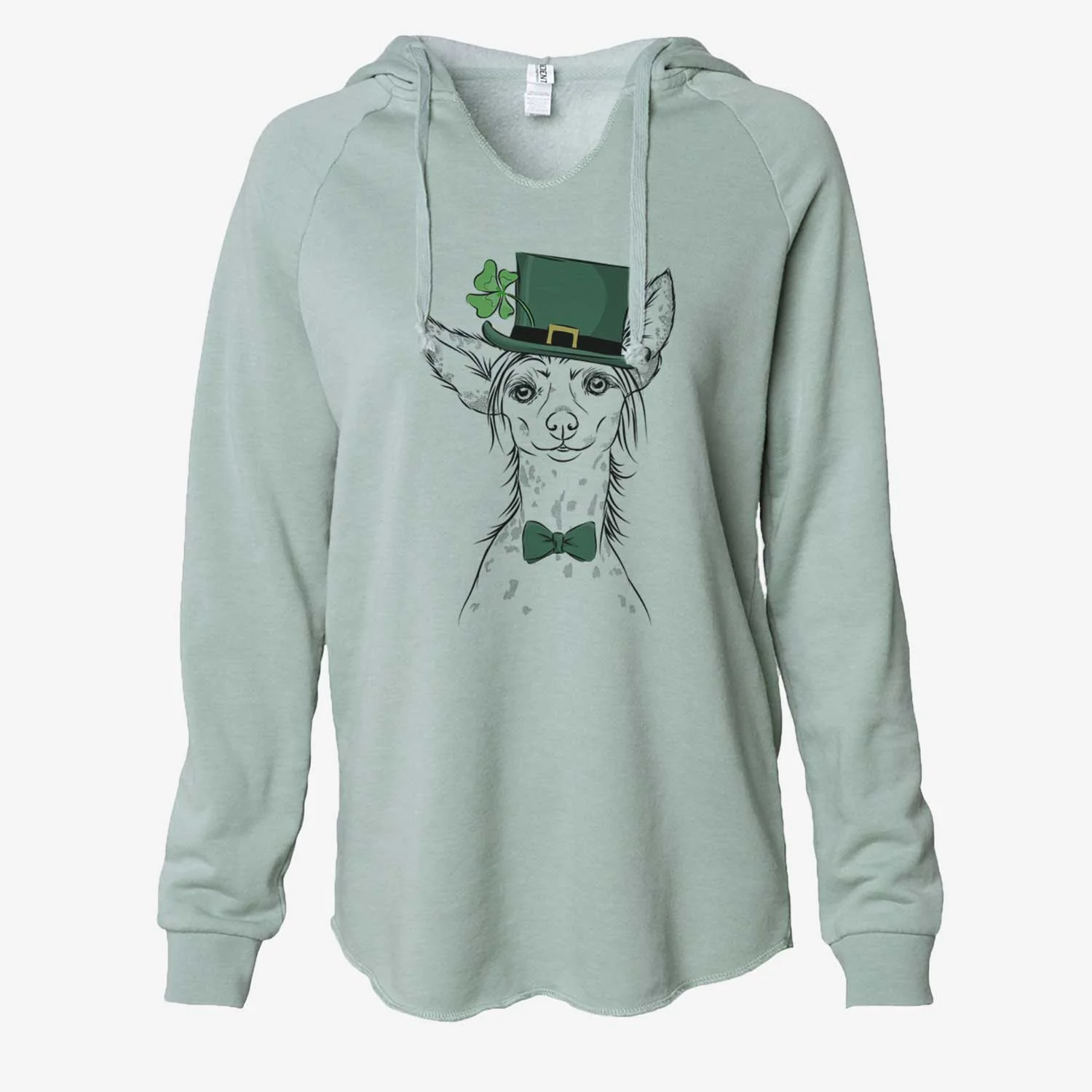 St. Patrick's Hudson the Chinese Crested - Cali Wave Hooded Sweatshirt - Image 6