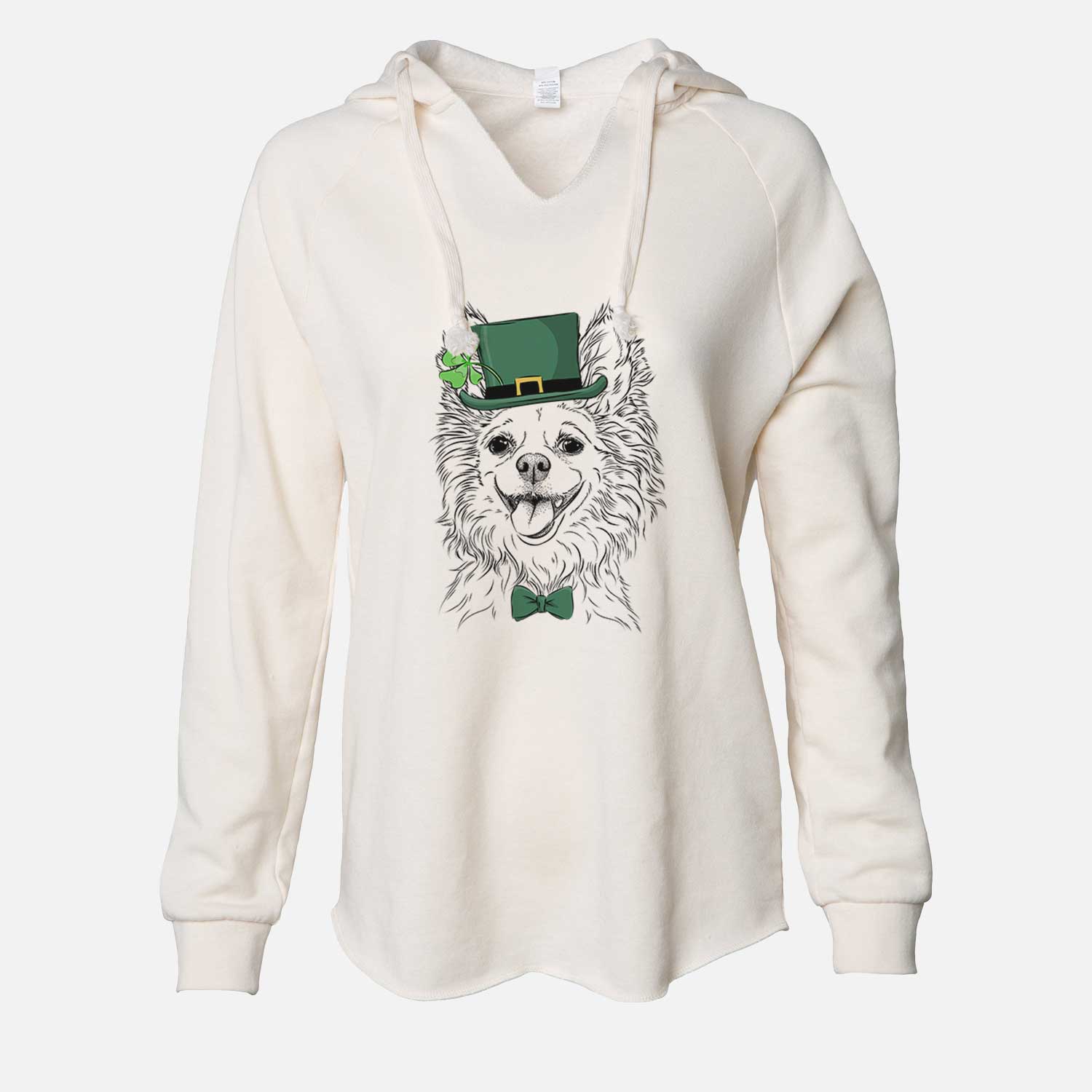 St. Patrick's Jasper the Pomchi - Cali Wave Hooded Sweatshirt - Image 7