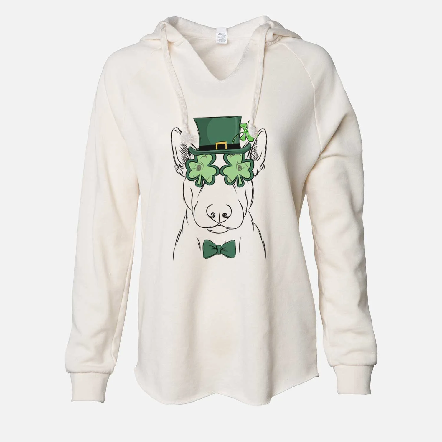 St. Patrick's Jett the Bull Terrier - Cali Wave Hooded Sweatshirt - Image 7