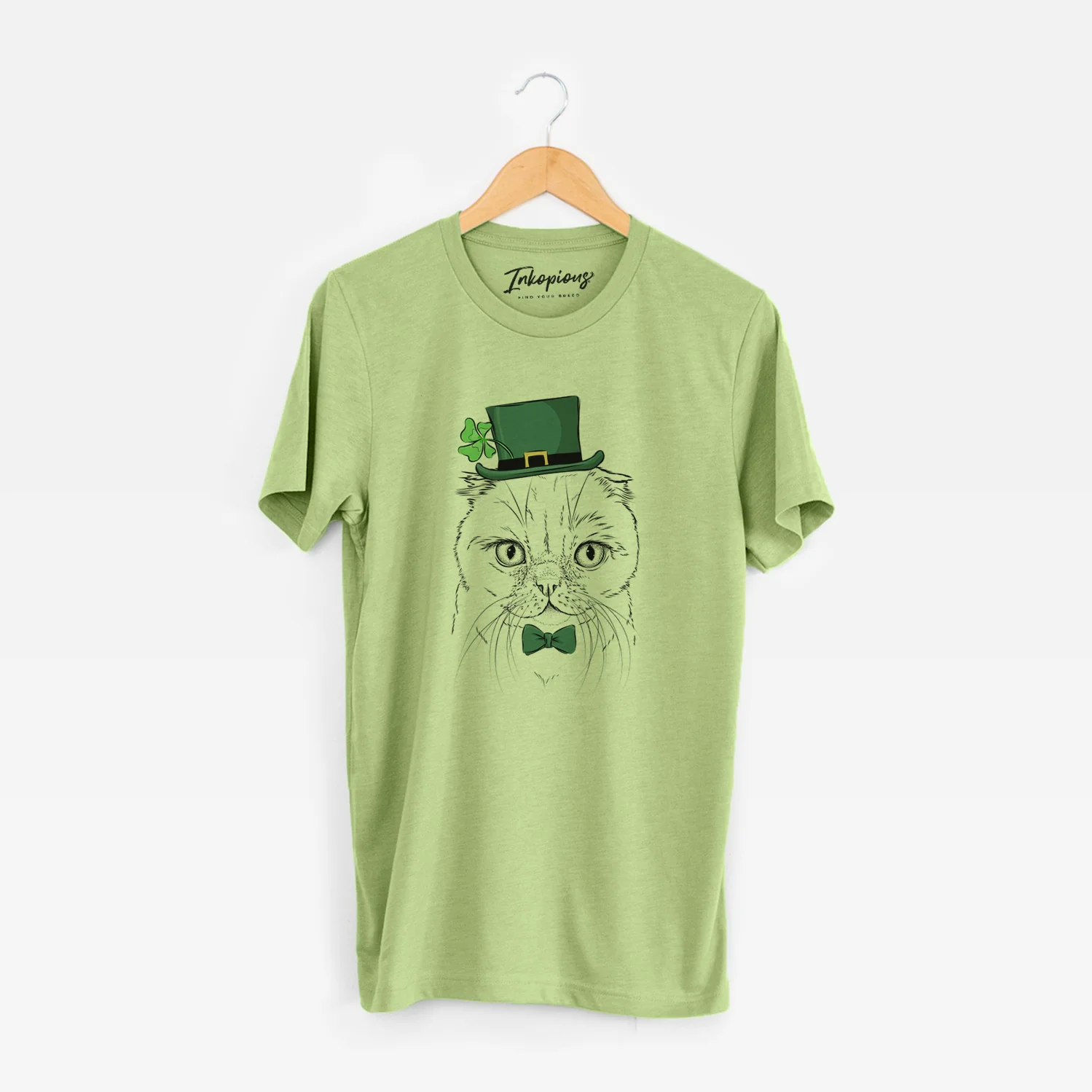 St. Patrick's Lina the Exotic Fold Cat - Unisex Crewneck - Image 6