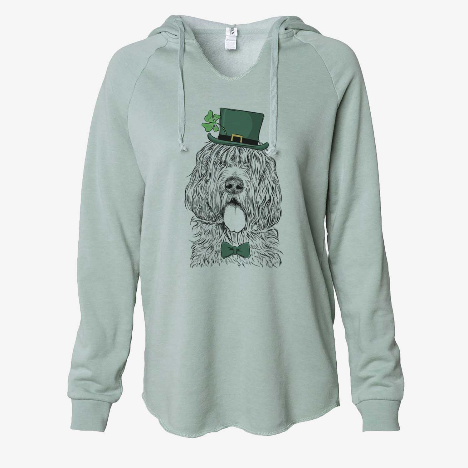 St. Patrick's Lou the Otterhound - Cali Wave Hooded Sweatshirt - Image 6