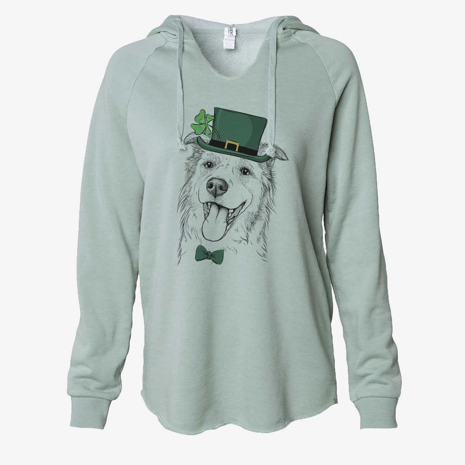 St. Patrick's Macaroni the Border Collie - Cali Wave Hooded Sweatshirt - Image 6