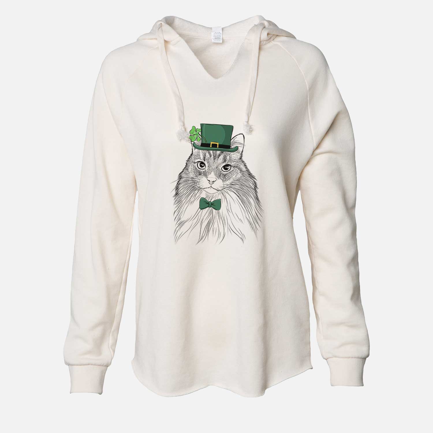 St. Patrick's Maks the Siberian Cat - Cali Wave Hooded Sweatshirt - Image 7