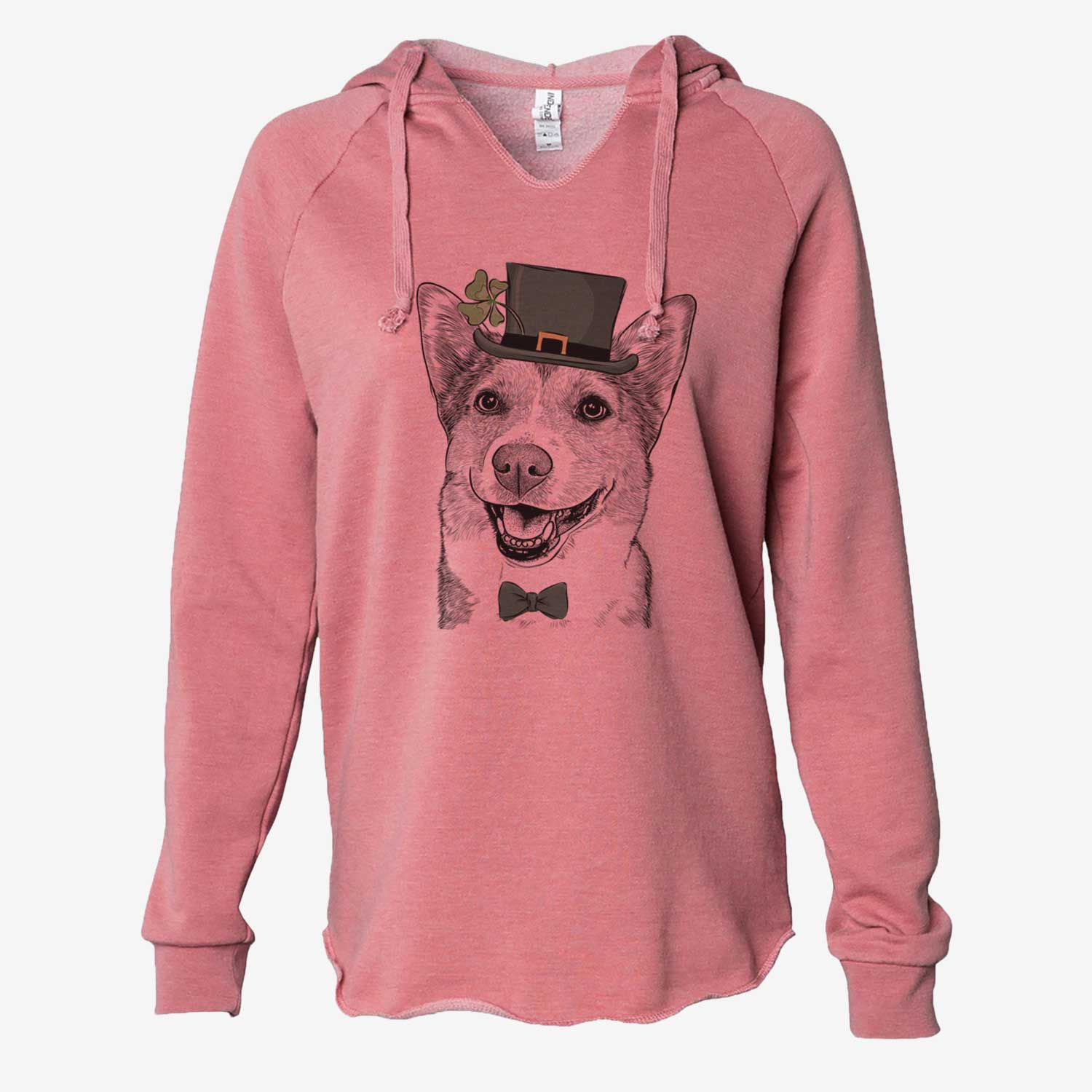 St. Patrick's Mikan the Shiba Corgi Mix - Cali Wave Hooded Sweatshirt - Image 5