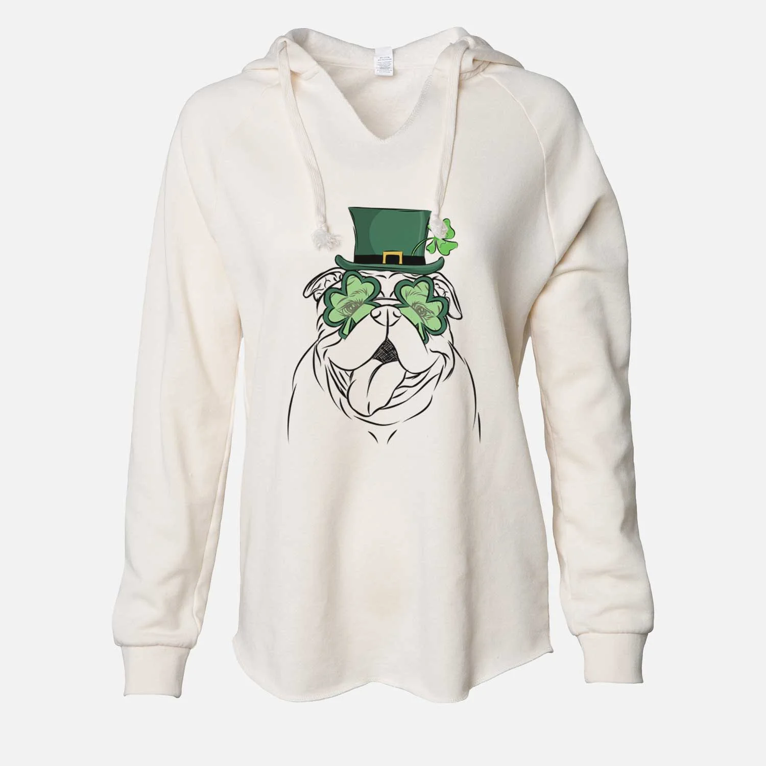 St. Patrick's Missy Moo the English Bulldog - Cali Wave Hooded Sweatshirt - Image 7