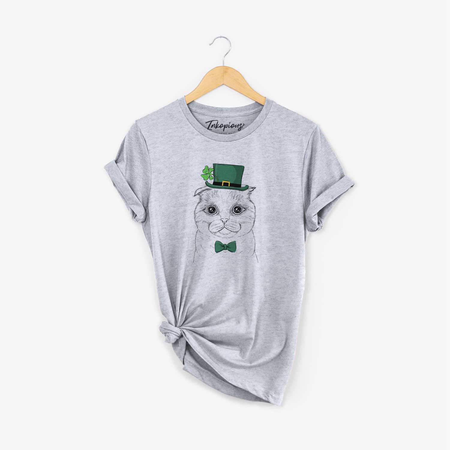 St. Patrick's Neko the Scottish Fold Cat - Unisex Crewneck - Image 5