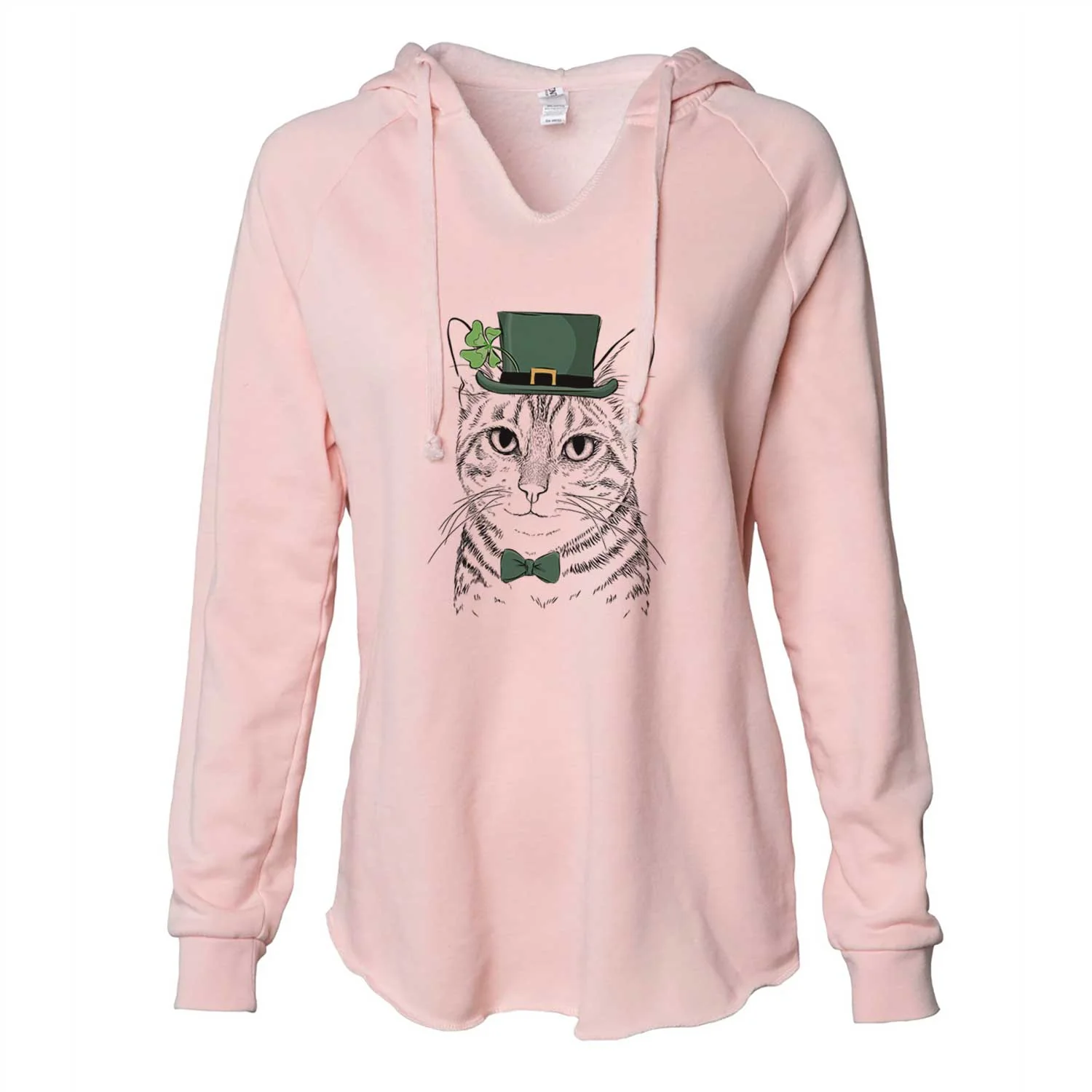St. Patrick's Nell the Tabby Cat - Cali Wave Hooded Sweatshirt - Image 4