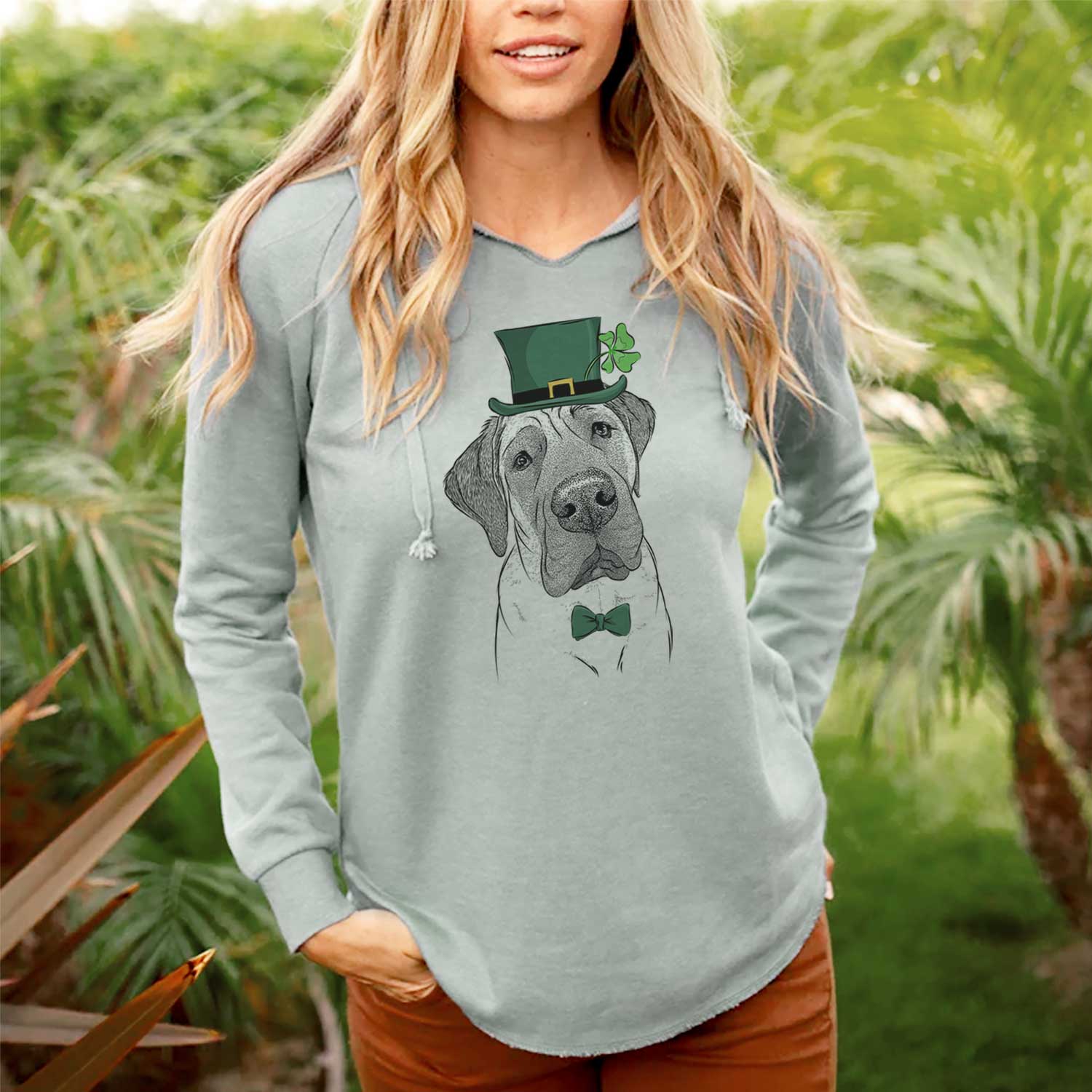 St. Patrick's Nutterbutter the English Mastiff - Cali Wave Hooded Sweatshirt - Image 2