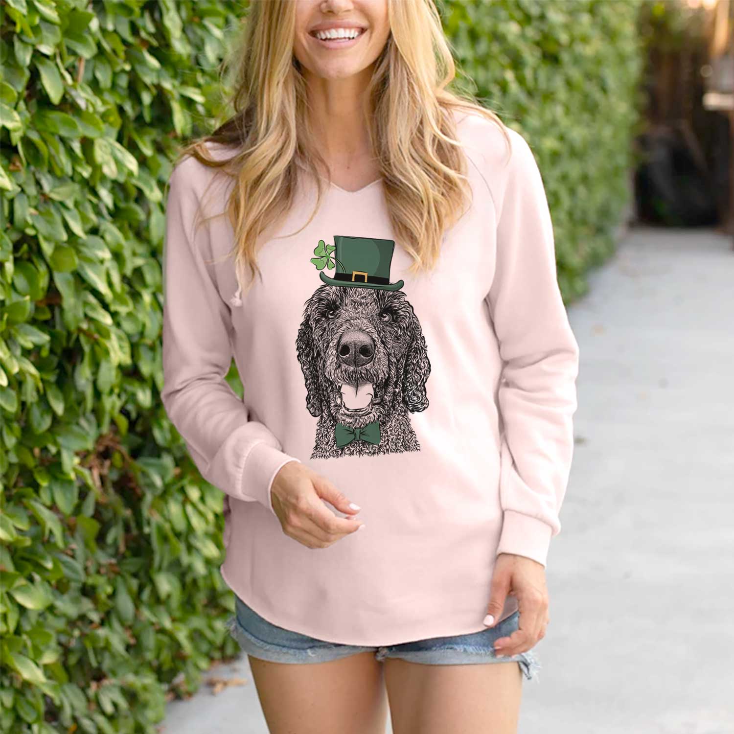 St. Patrick's Obi James the Goldendoodle - Cali Wave Hooded Sweatshirt - Image 3