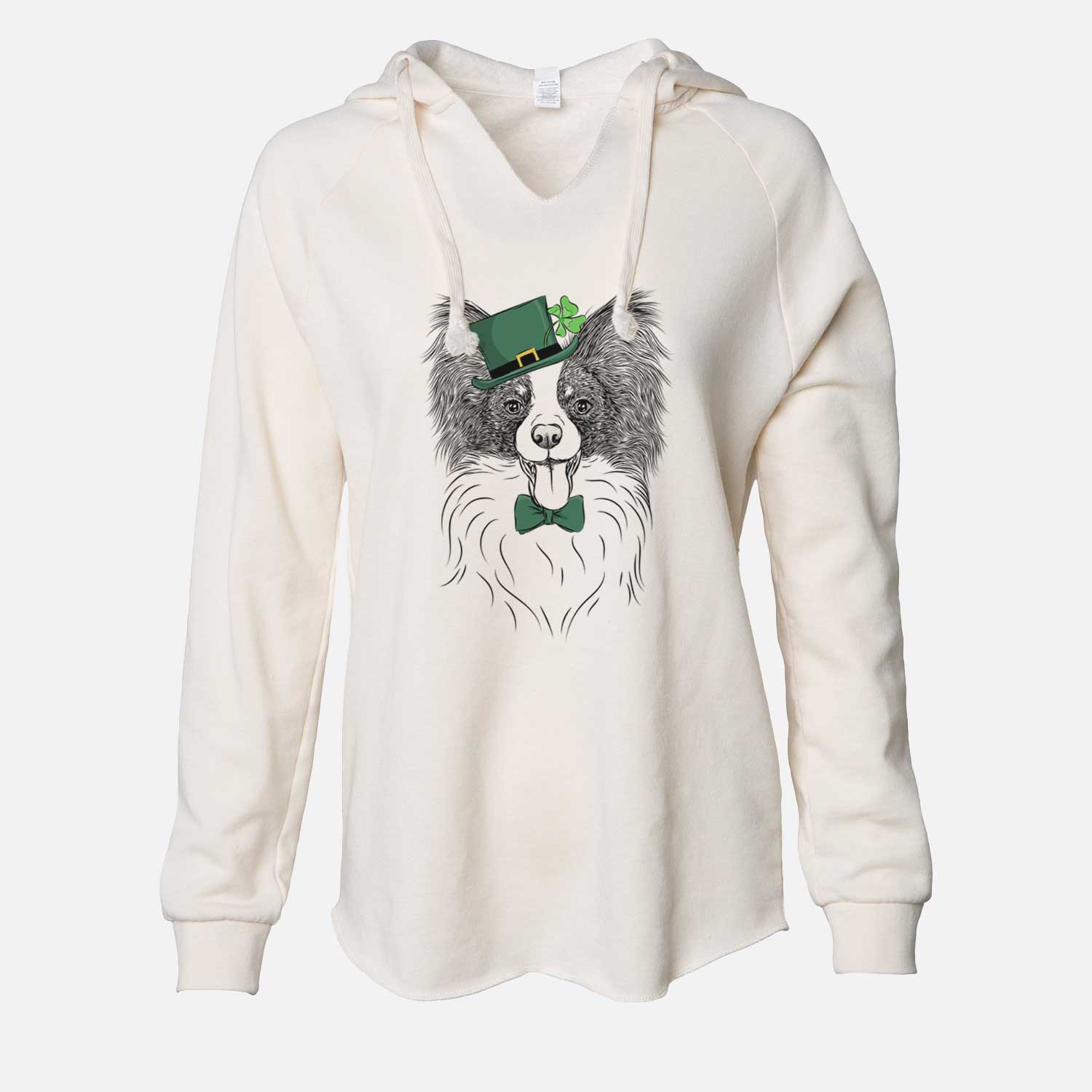 St. Patrick's Patrick the Papillon - Cali Wave Hooded Sweatshirt - Image 7