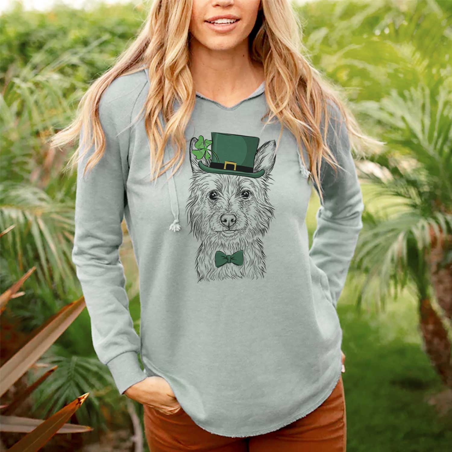 St. Patrick's Paulo the Portuguese Podengo - Cali Wave Hooded Sweatshirt - Image 2