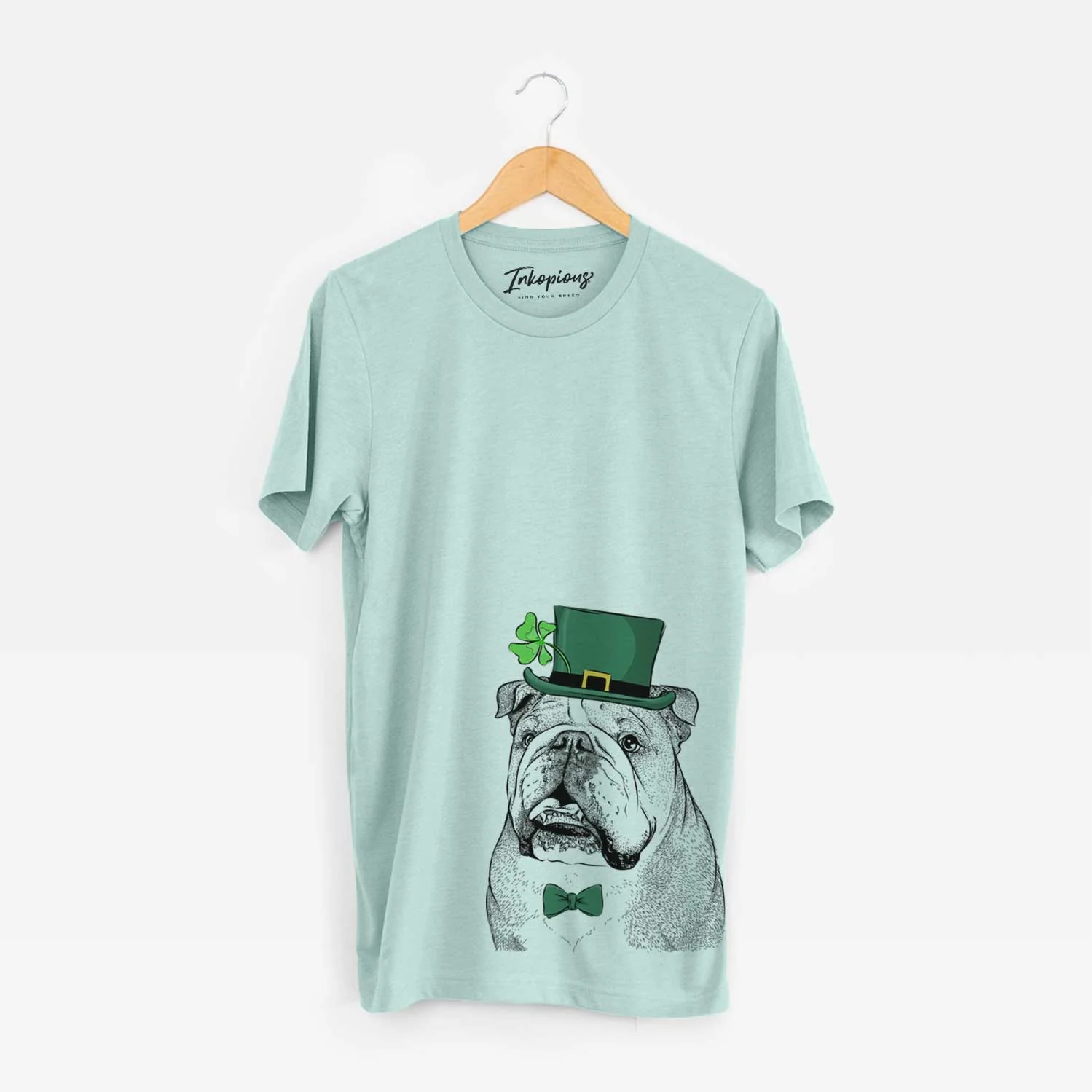 St. Patrick's Piggy the English Bulldog - Unisex Crewneck - Image 4