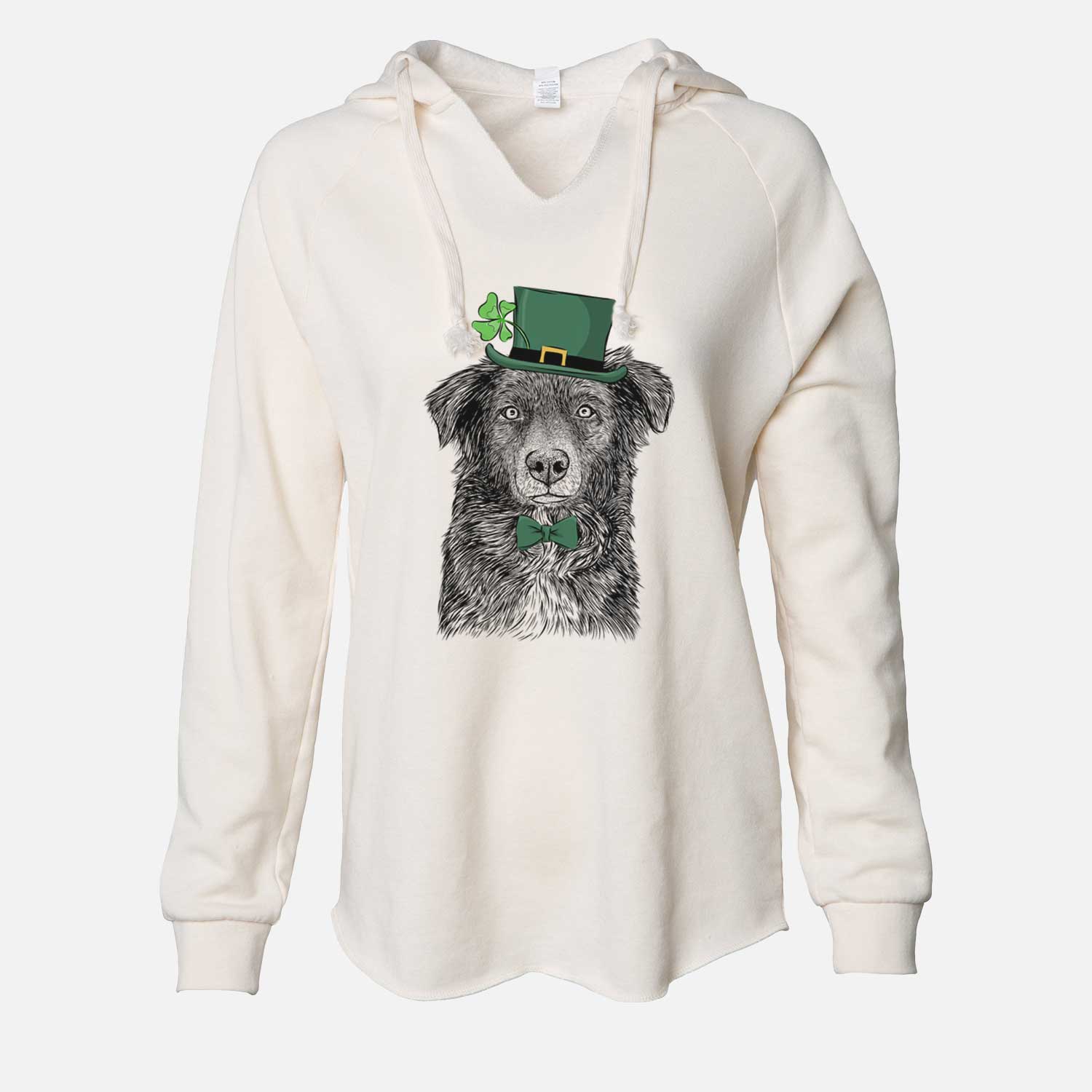 St. Patrick's Pixel the Australian Shepherd - Cali Wave Hooded Sweatshirt - Image 7