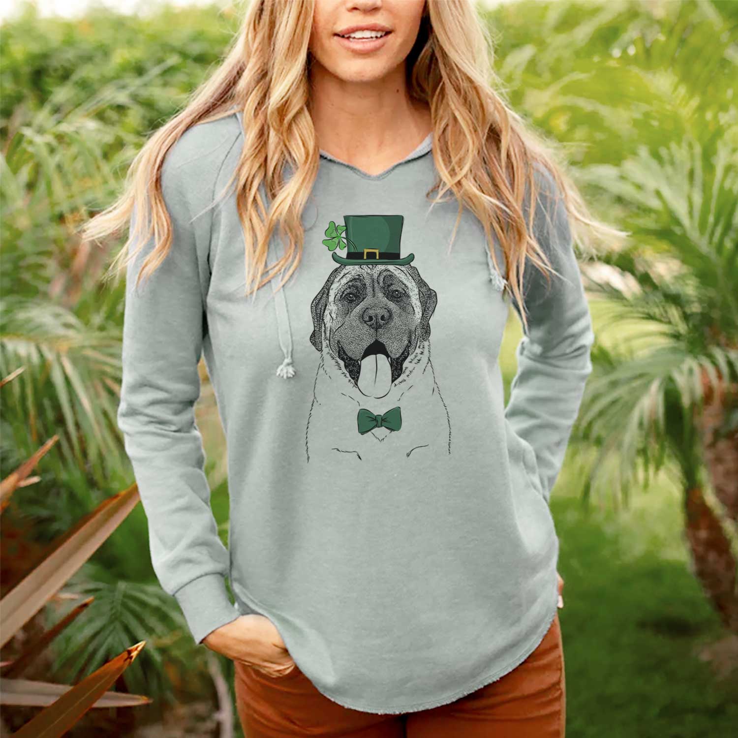 St. Patrick's Remmie the English Mastiff - Cali Wave Hooded Sweatshirt - Image 2