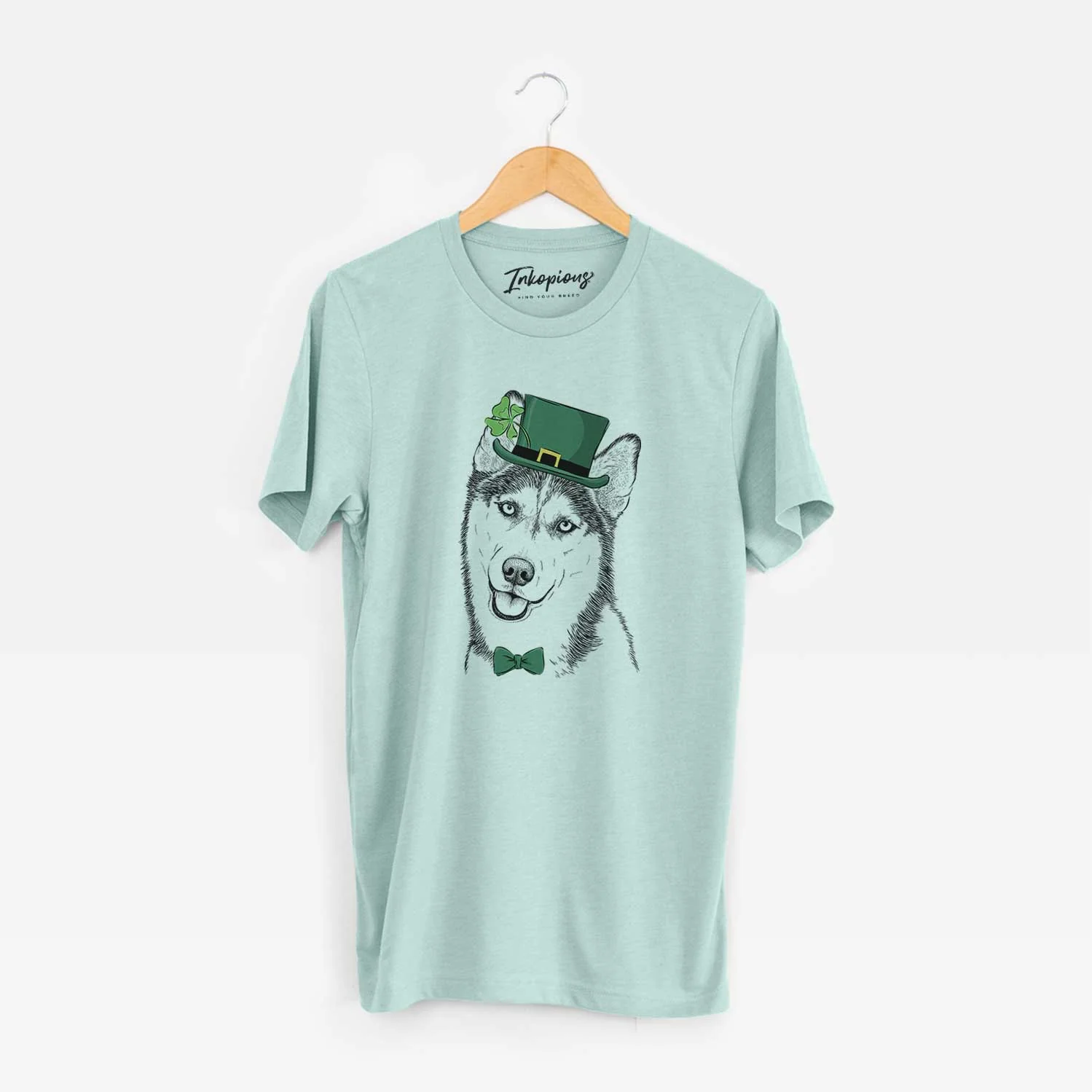 St. Patrick's Remmie the Siberian Husky - Unisex Crewneck - Image 7