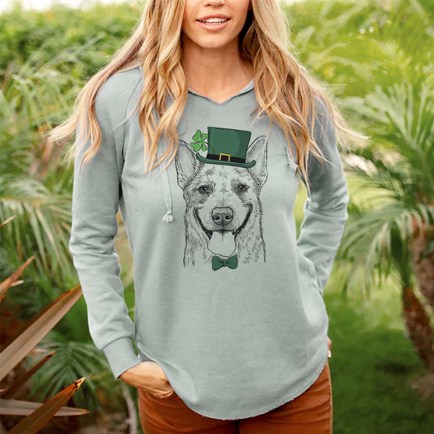St. Patrick's Rio the Australian Cattle Dog - Cali Wave Hooded Sweatshirt - Image 2