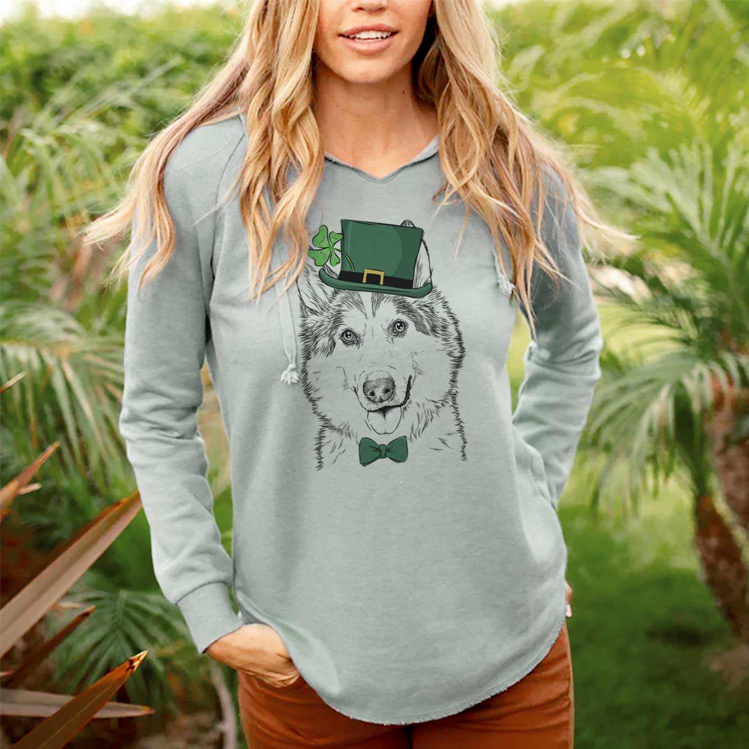 St. Patrick's Roshi the Mixed Breed - Cali Wave Hooded Sweatshirt - Image 2