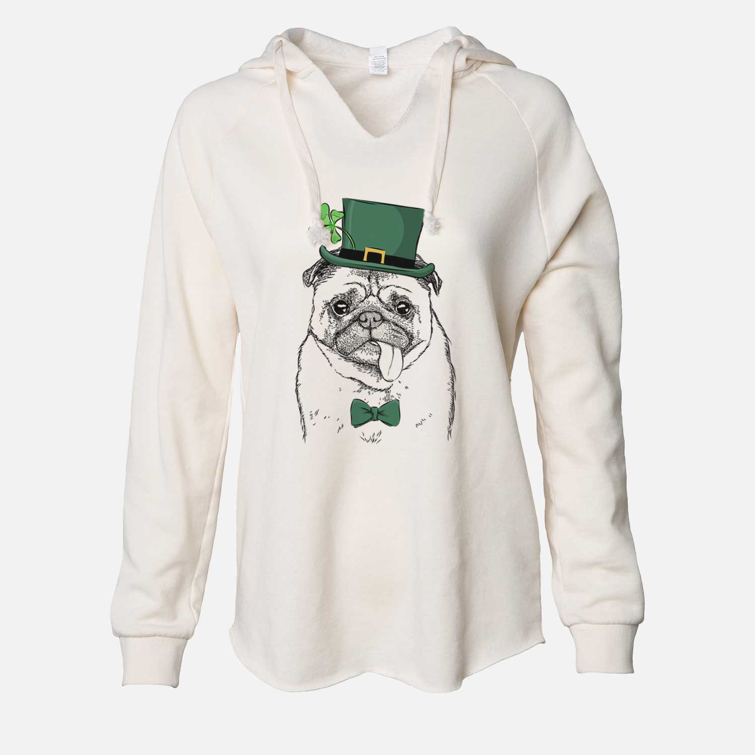 St. Patrick's Rosie the Pug - Cali Wave Hooded Sweatshirt - Image 7