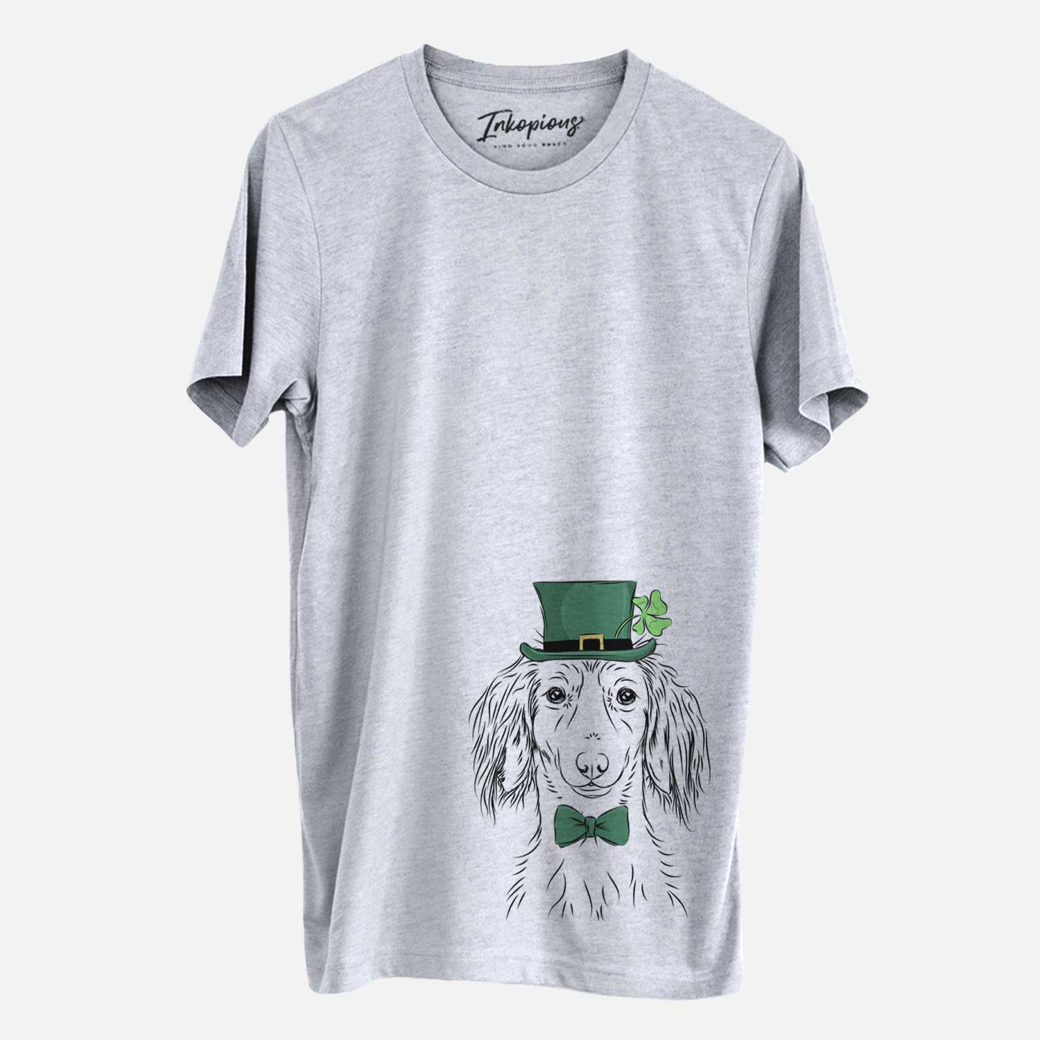 St. Patrick's Roux the Long Haired Dachshund - Unisex Crewneck - Image 2