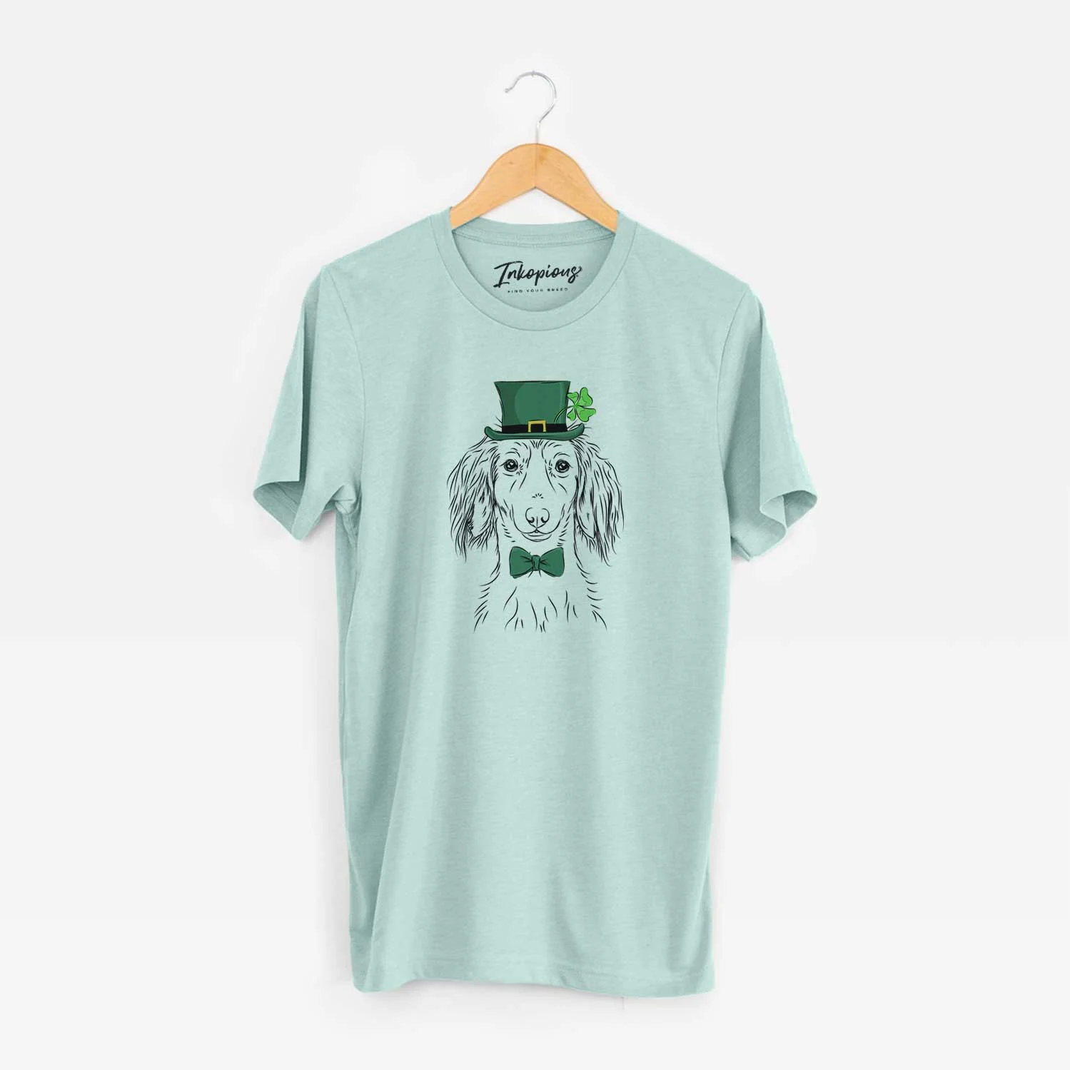 St. Patrick's Roux the Long Haired Dachshund - Unisex Crewneck - Image 7