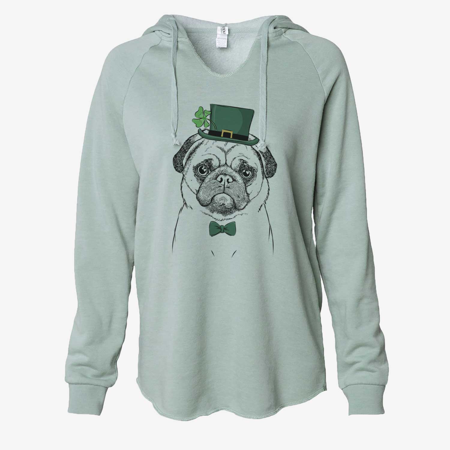 St. Patrick's Ruby the Pug - Cali Wave Hooded Sweatshirt - Image 6