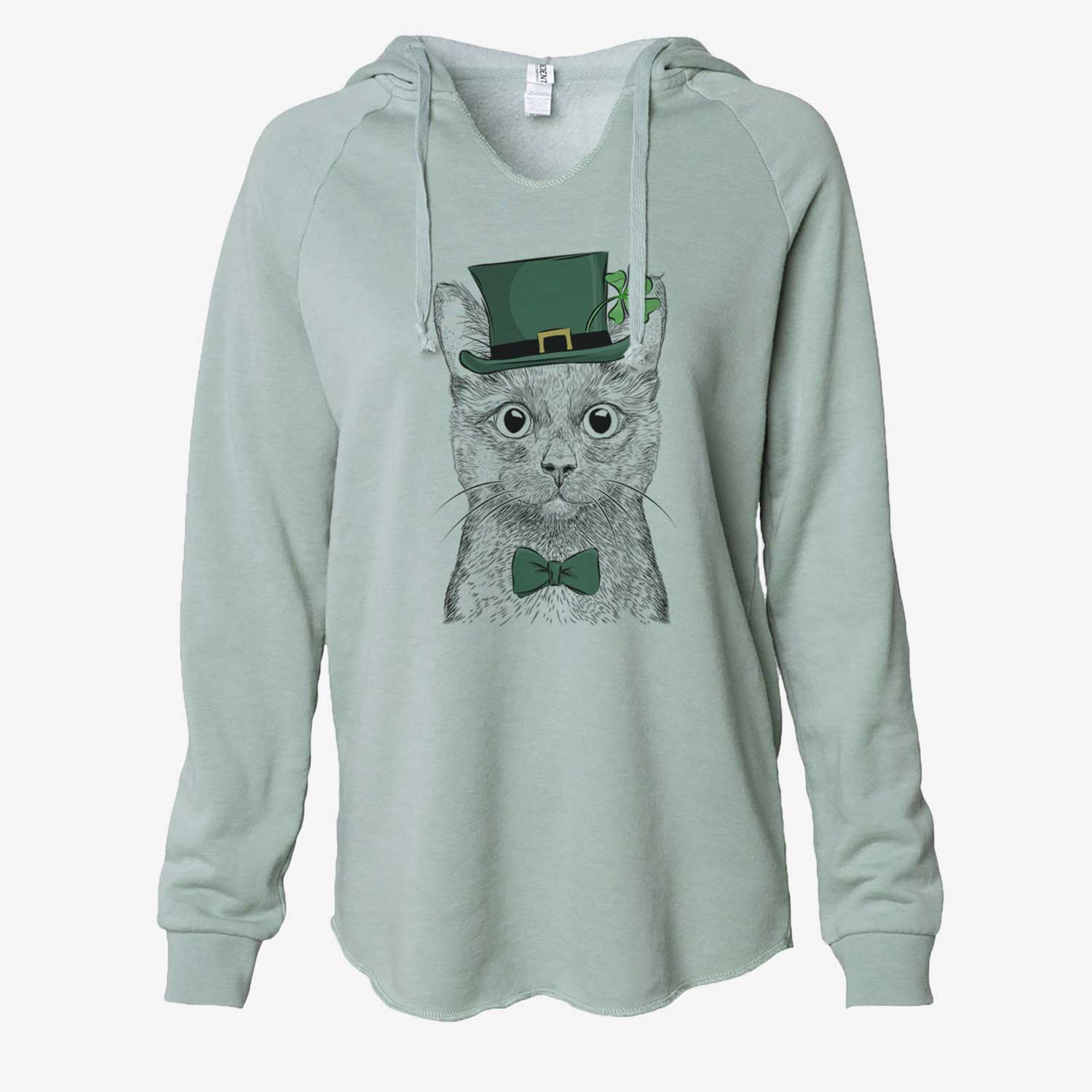 St. Patrick's Shadow the Black Cat - Cali Wave Hooded Sweatshirt - Image 6